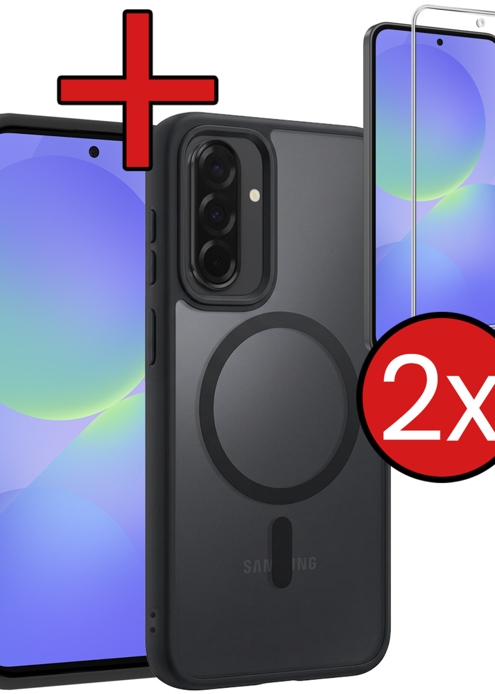 BTH BTH Samsung Galaxy A36 Magsafe Hoesje Zwart Met 2x Screenprotector