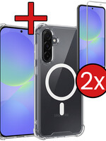 BTH BTH Samsung Galaxy A36 Magsafe Hoesje Transparant Met 2x Screenprotector