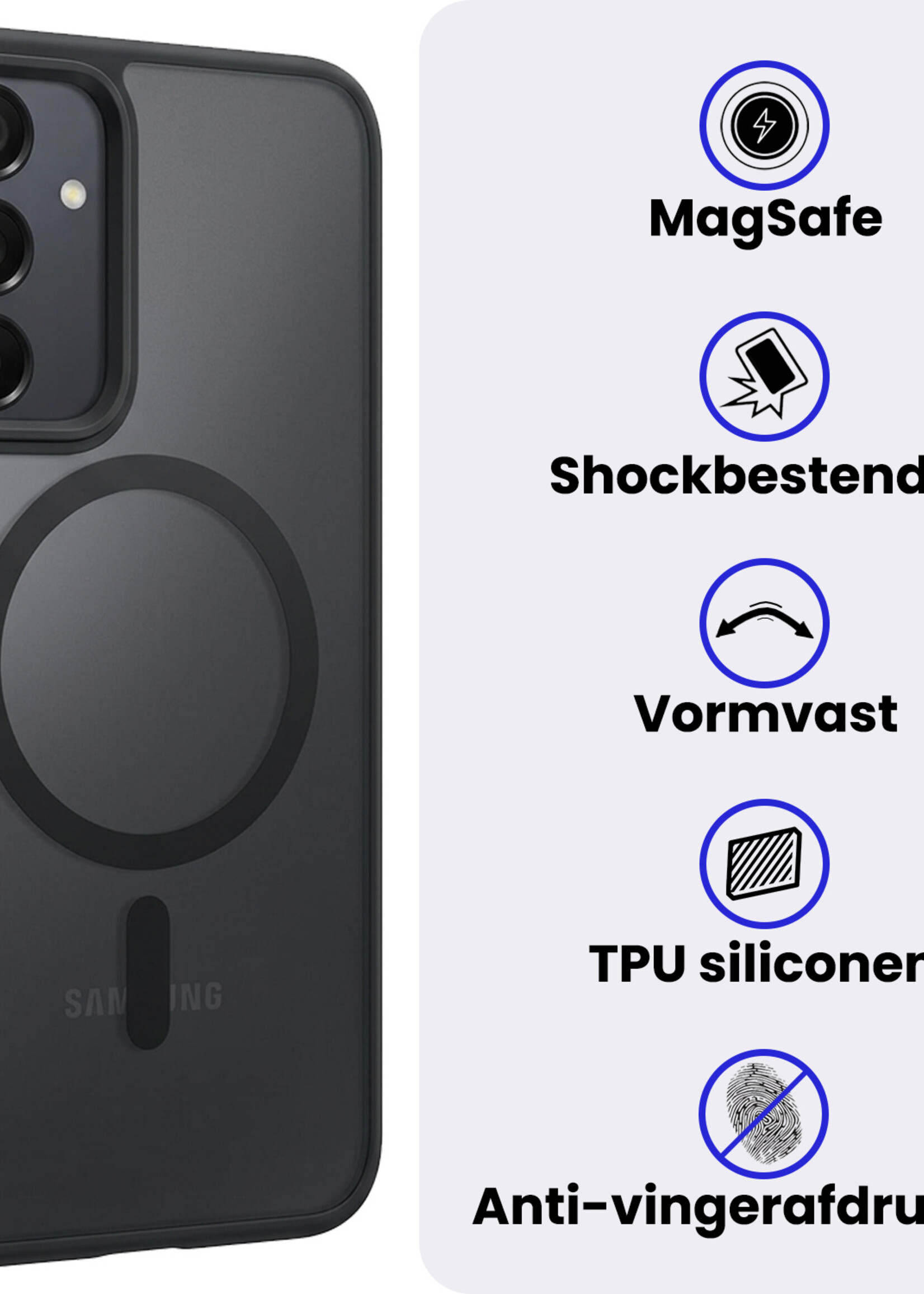 BTH BTH Samsung Galaxy A55 Magsafe Hoesje - Zwart