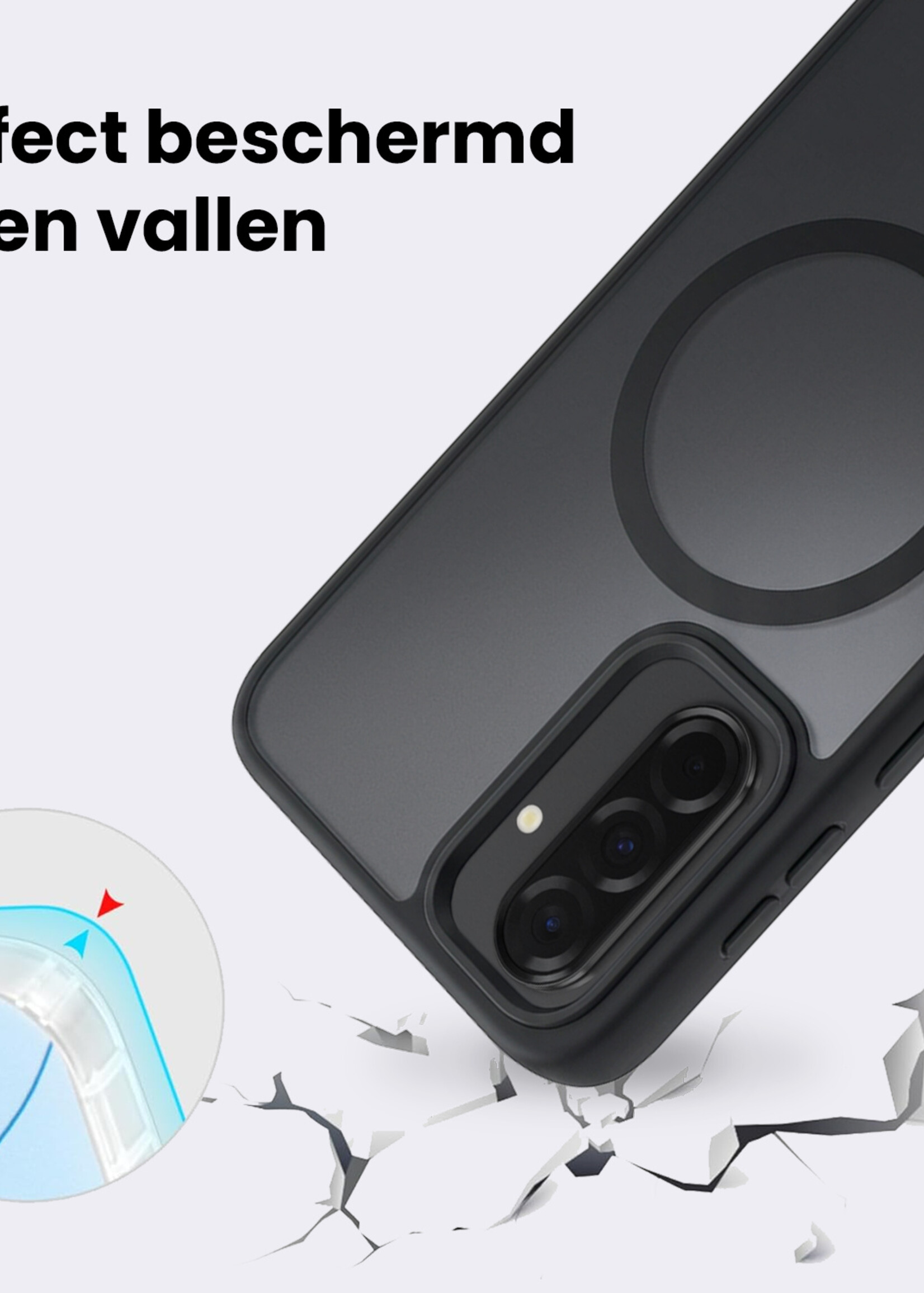 BTH BTH Samsung Galaxy A56 Magsafe Hoesje - Zwart - 2 PACK