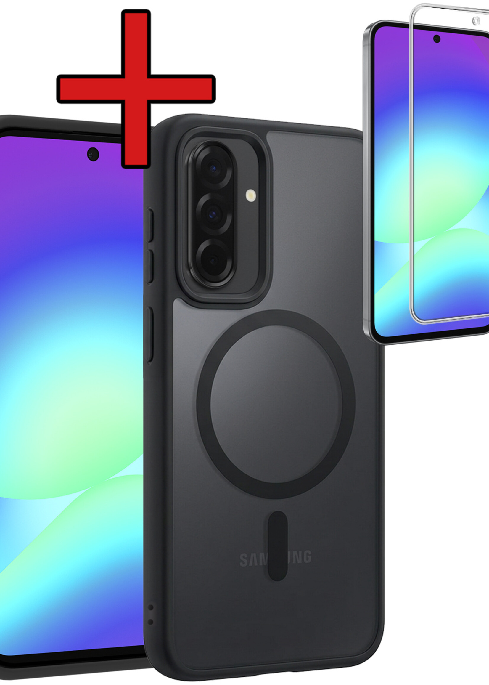 BTH BTH Samsung Galaxy A56 Magsafe Hoesje Zwart Met Screenprotector