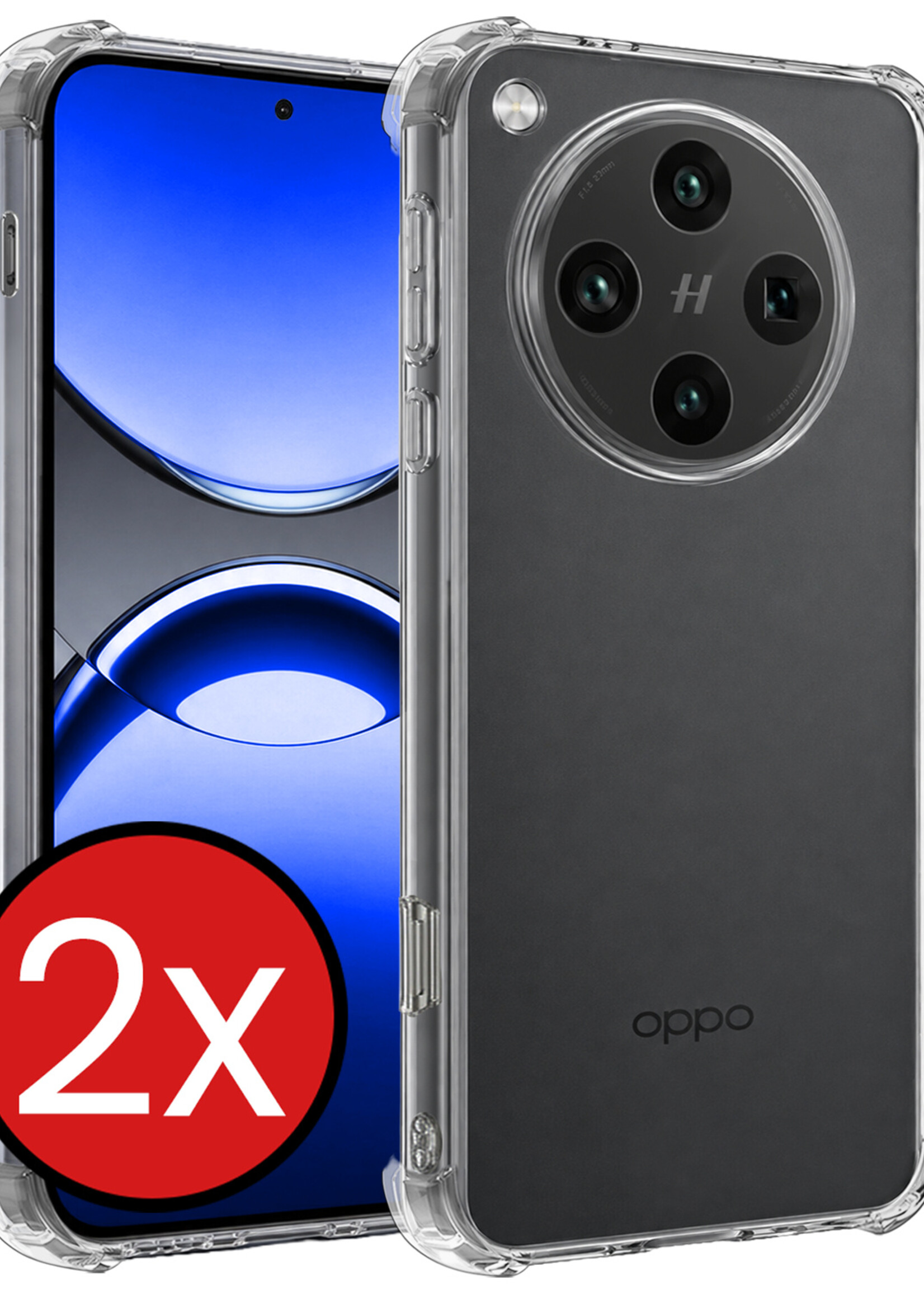 BTH BTH OPPO Find X8 Pro Hoesje Shockproof - Transparant - 2 PACK