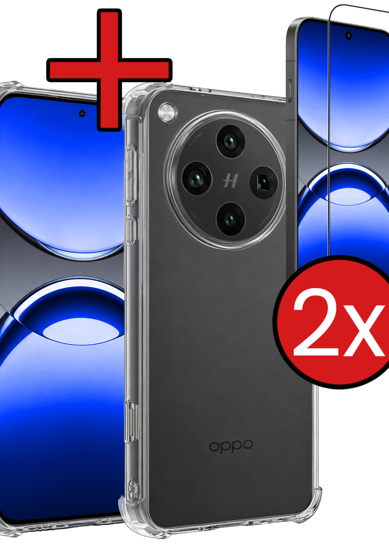BTH BTH OPPO Find X8 Pro Hoesje Shockproof Met 2x Screenprotector