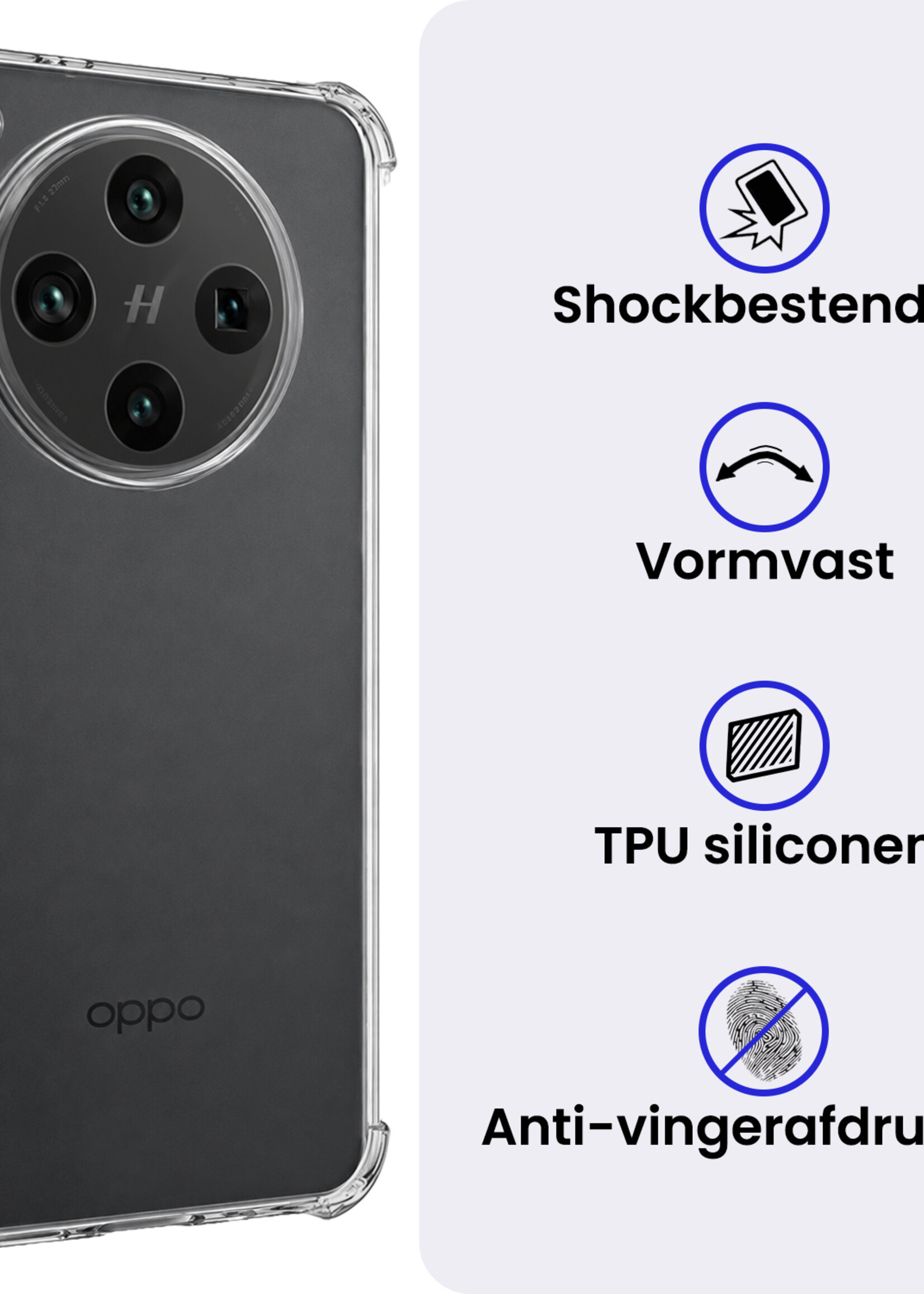 BTH BTH OPPO Find X8 Pro Hoesje Shockproof Met 2x Screenprotector