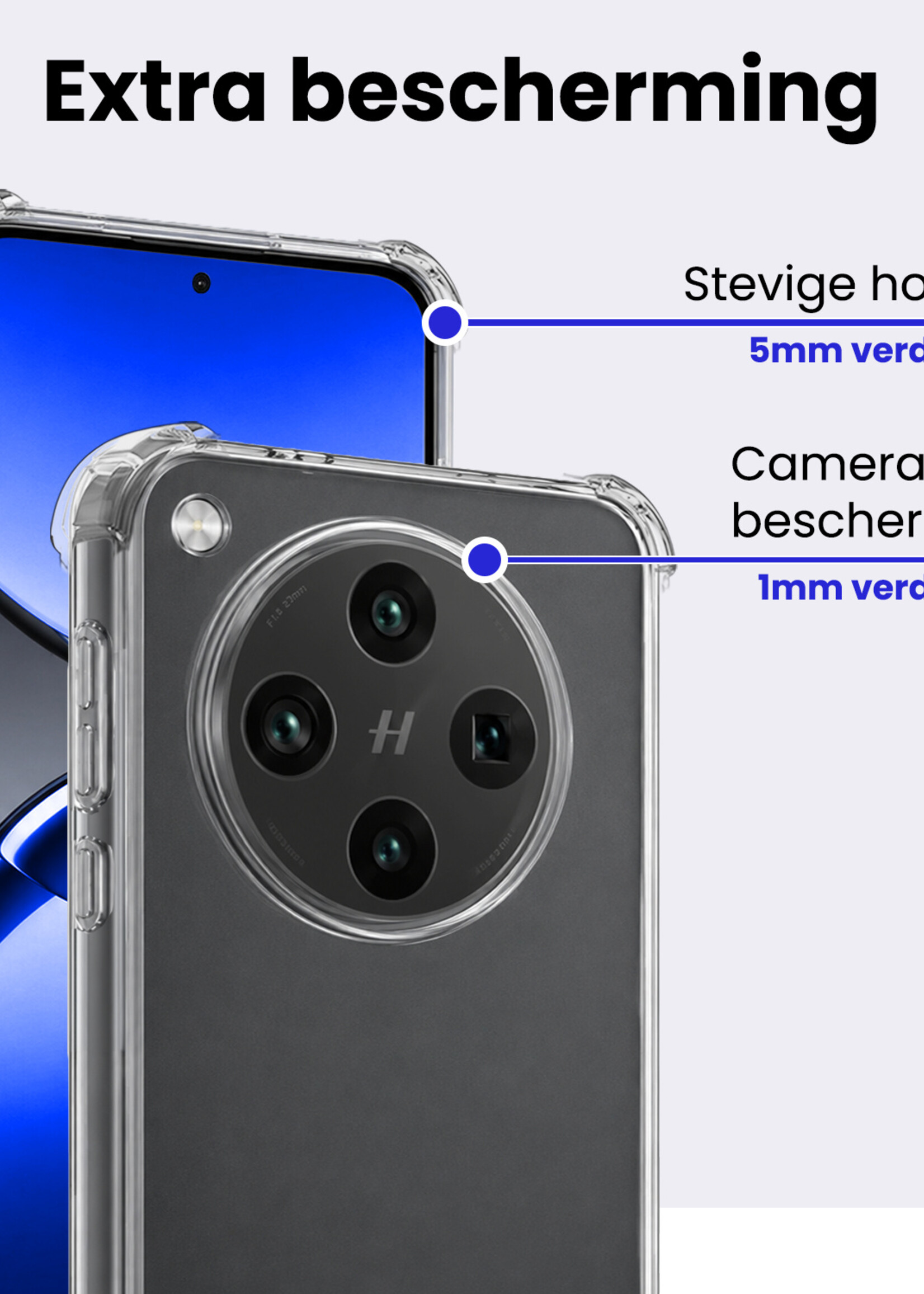 BTH BTH OPPO Find X8 Pro Hoesje Shockproof Met 2x Screenprotector