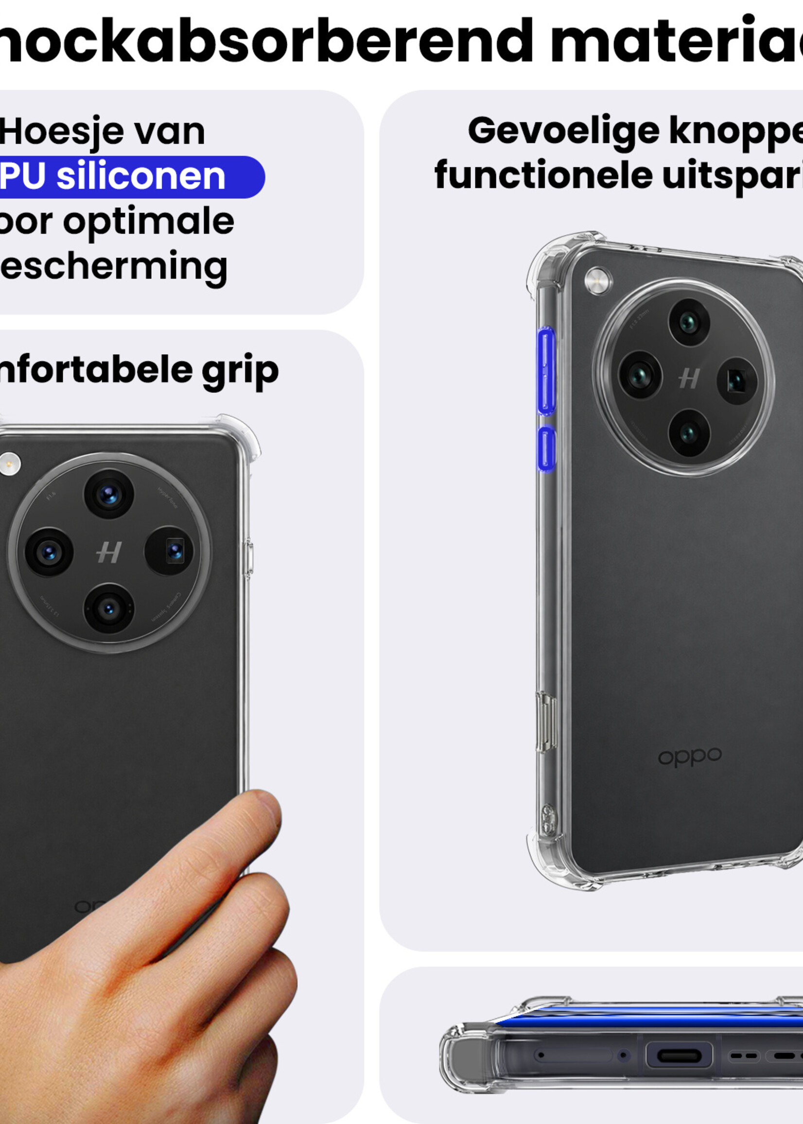 BTH BTH OPPO Find X8 Pro Hoesje Shockproof Met 2x Screenprotector