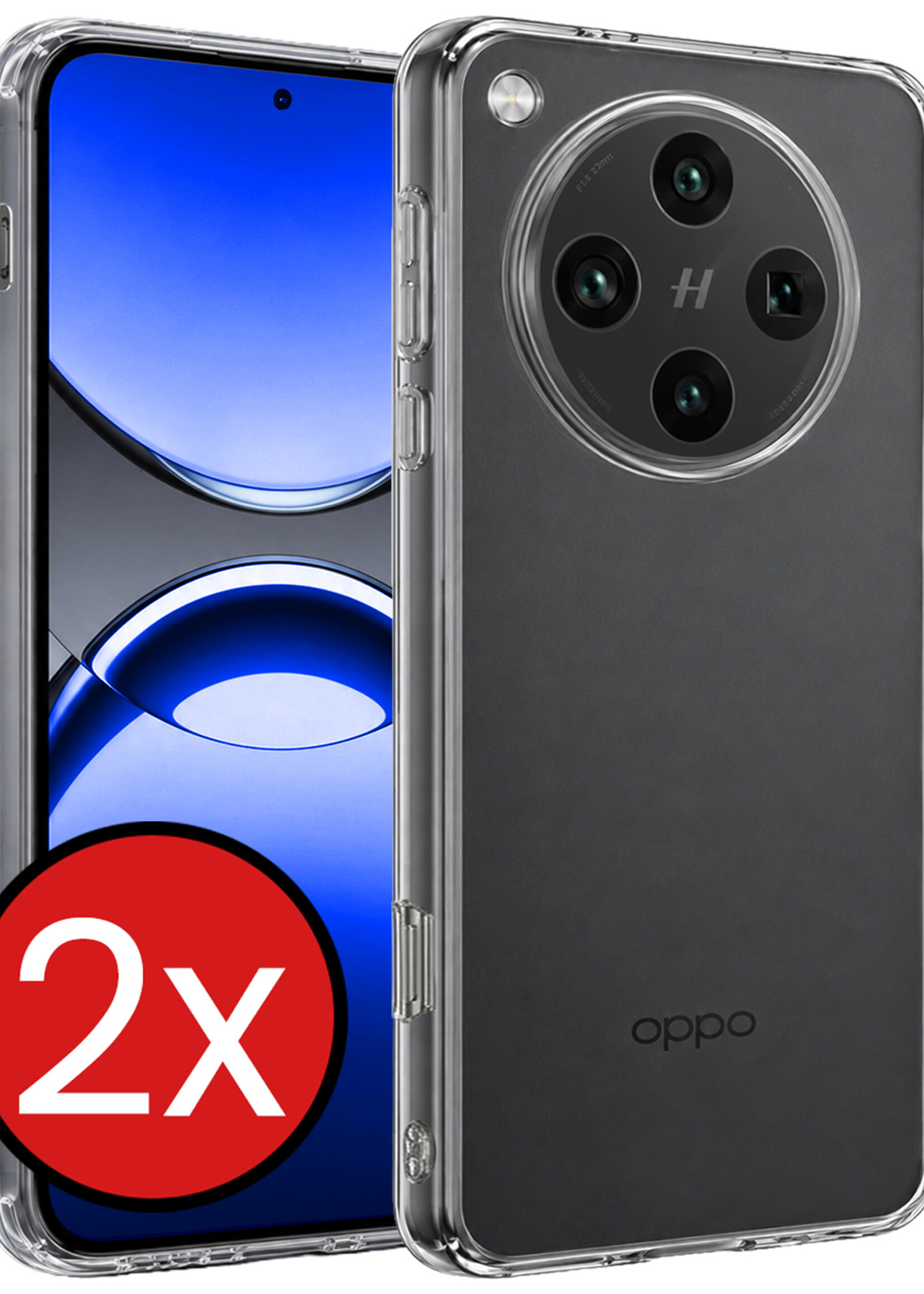 BTH BTH OPPO Find X8 Pro Hoesje Siliconen - Transparant - 2 PACK