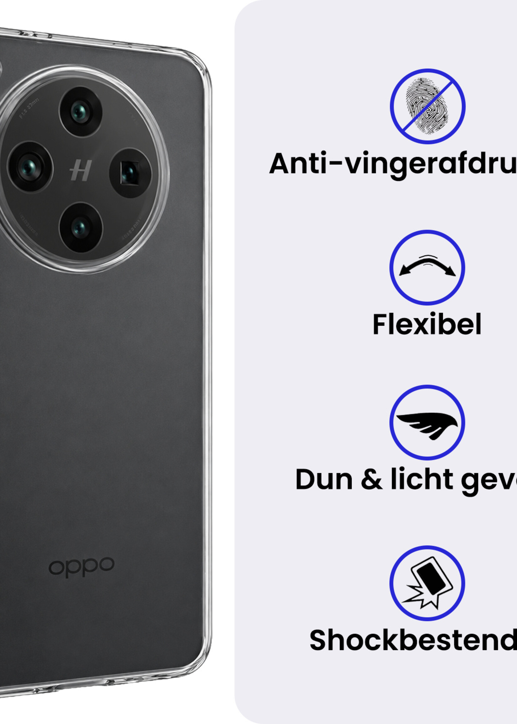 BTH BTH OPPO Find X8 Pro Hoesje Siliconen - Transparant - 2 PACK