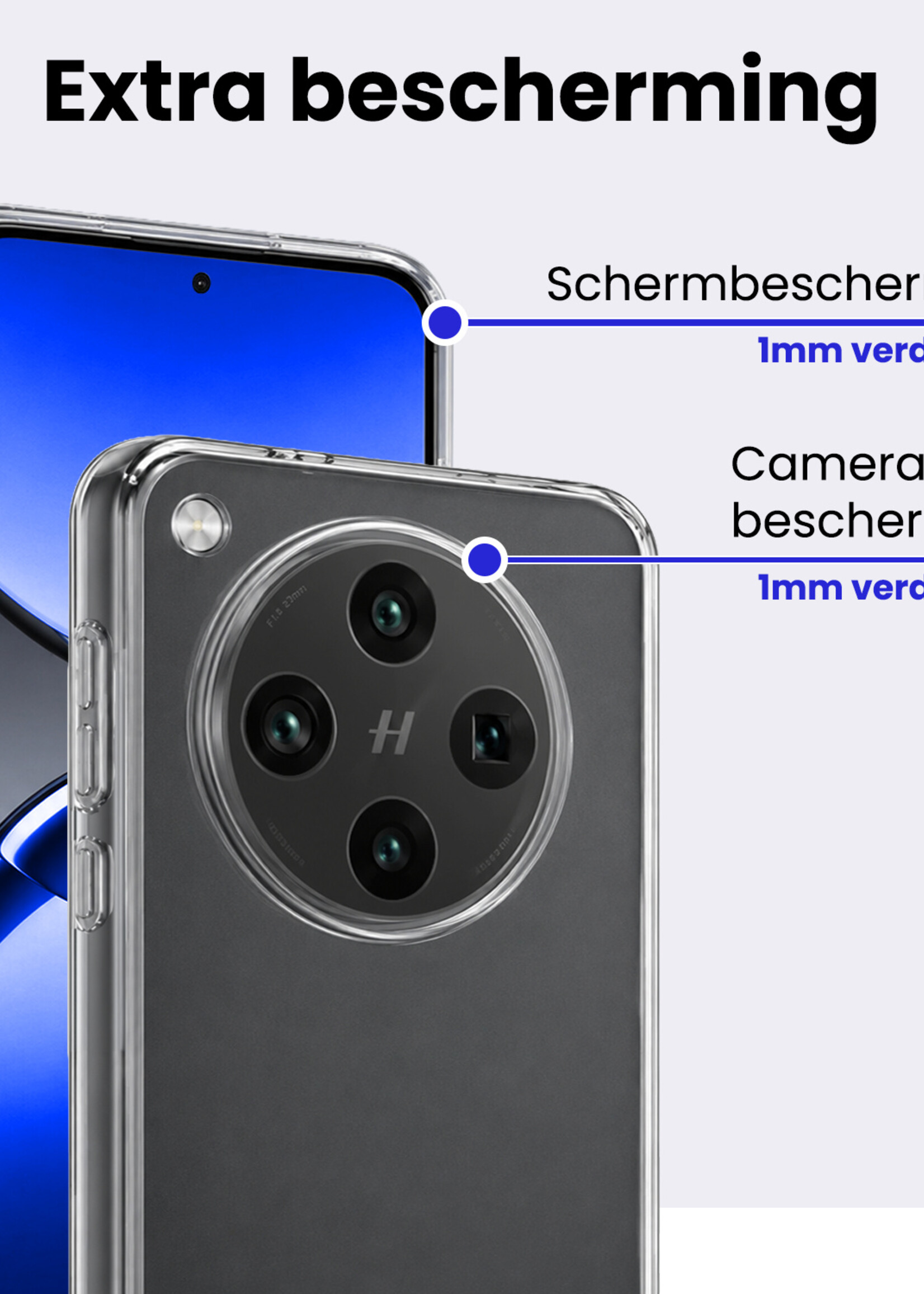 BTH BTH OPPO Find X8 Pro Hoesje Siliconen - Transparant - 2 PACK