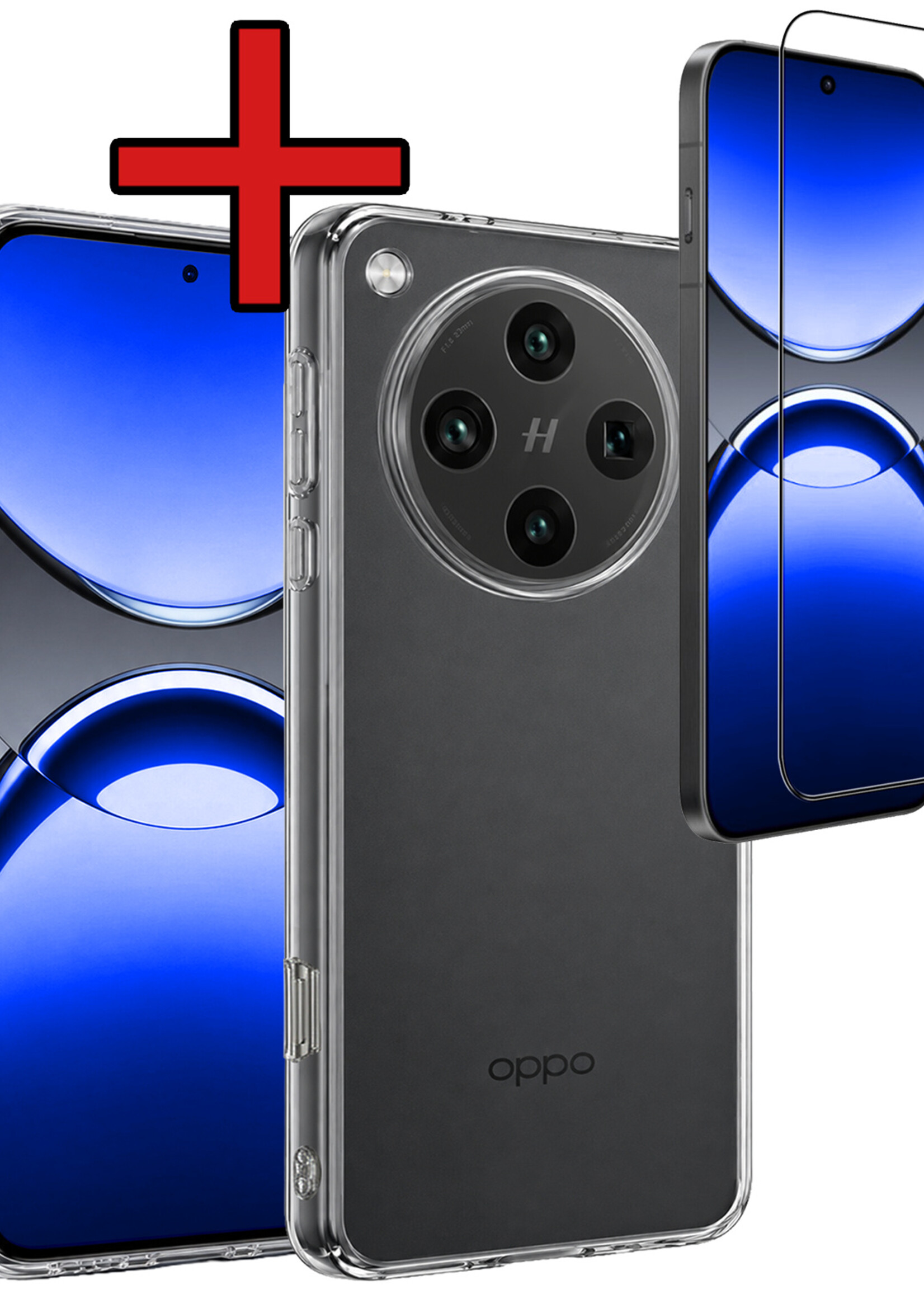 BTH BTH OPPO Find X8 Pro Hoesje Siliconen Met Screenprotector - Transparant