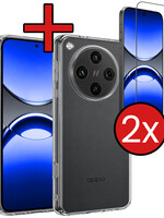 BTH BTH OPPO Find X8 Pro Hoesje Siliconen Met 2x Screenprotector - Transparant