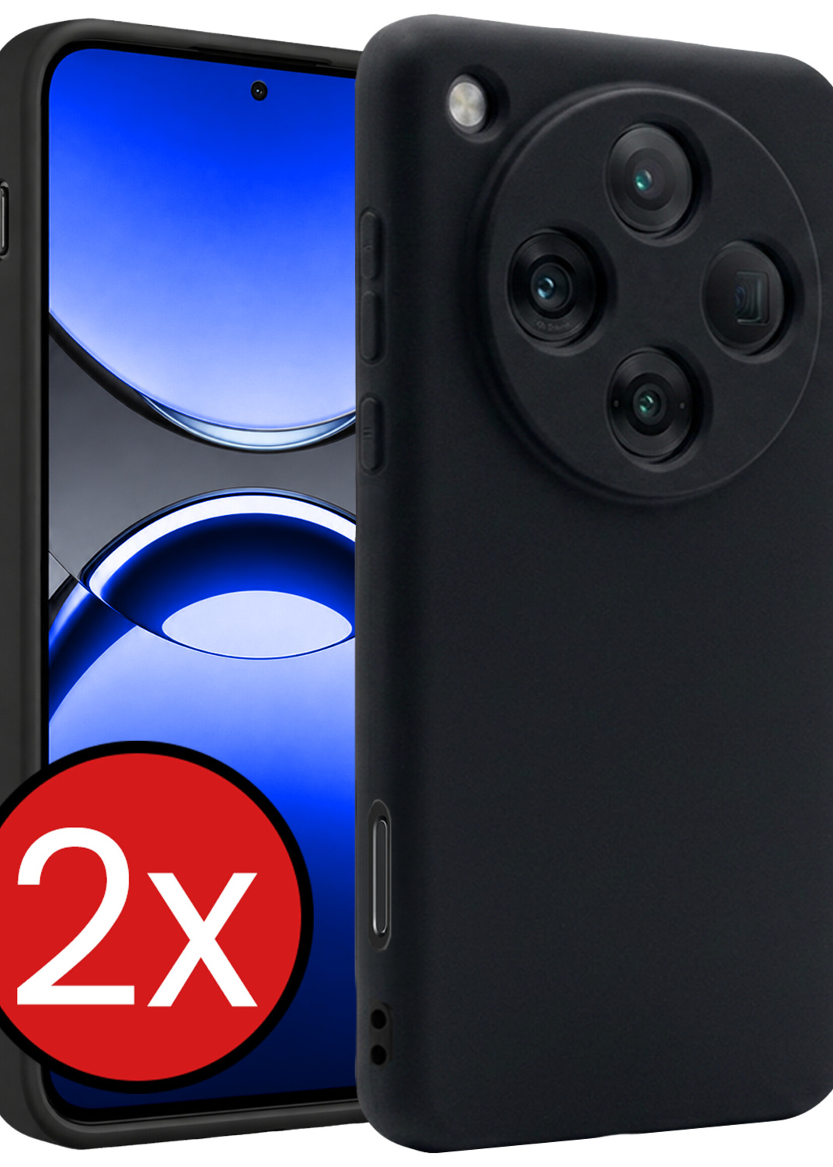 BTH BTH OPPO Find X8 Pro Hoesje Siliconen - Zwart - 2 PACK