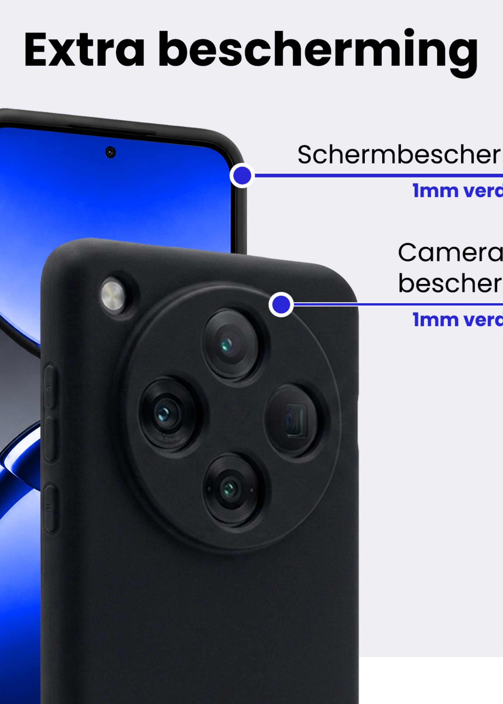 BTH BTH OPPO Find X8 Pro Hoesje Siliconen - Zwart - 2 PACK