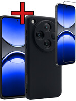 BTH BTH OPPO Find X8 Pro Hoesje Siliconen Met Screenprotector - Zwart