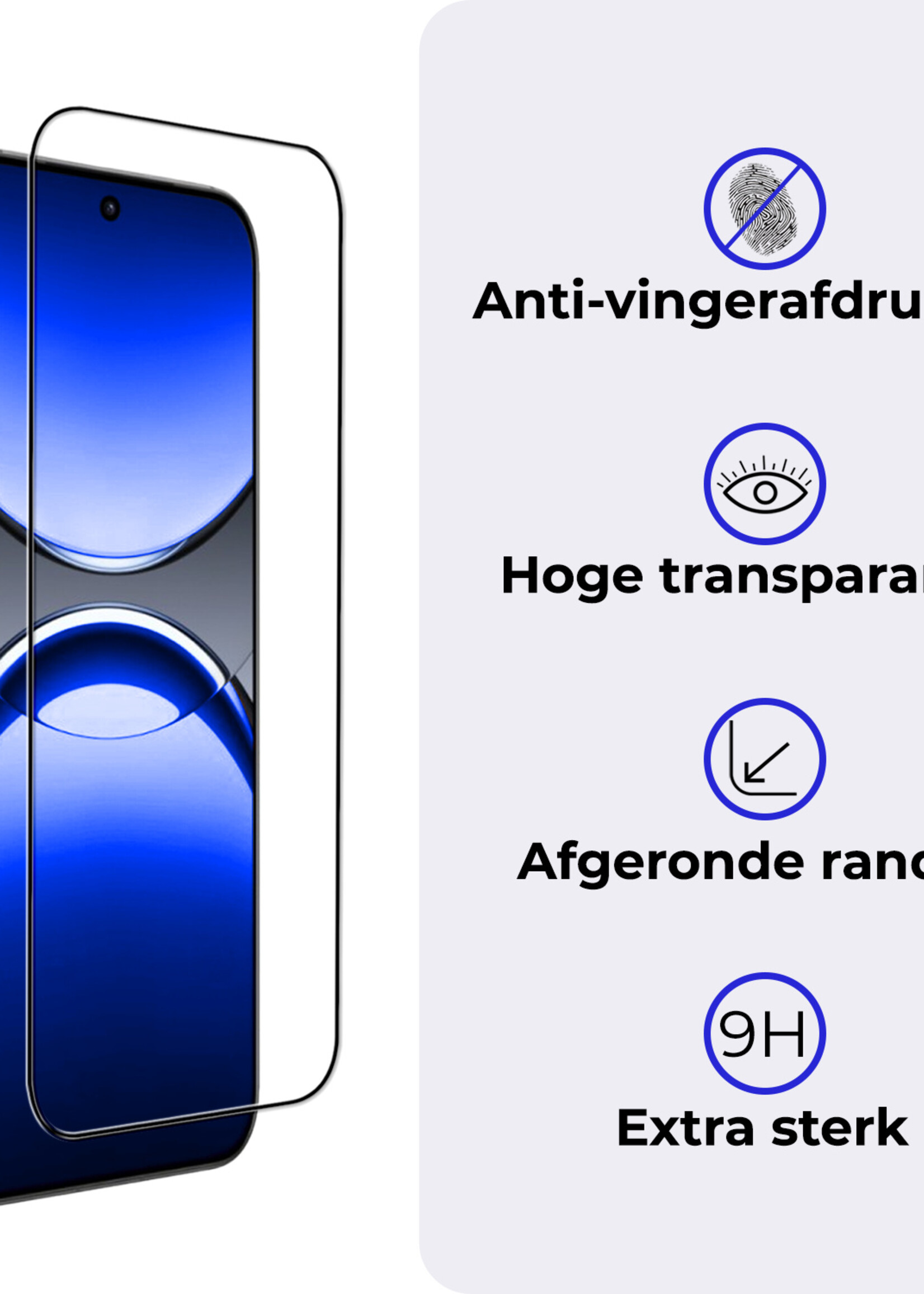 BTH BTH OPPO Find X8 Pro Hoesje Siliconen Met 2x Screenprotector - Zwart