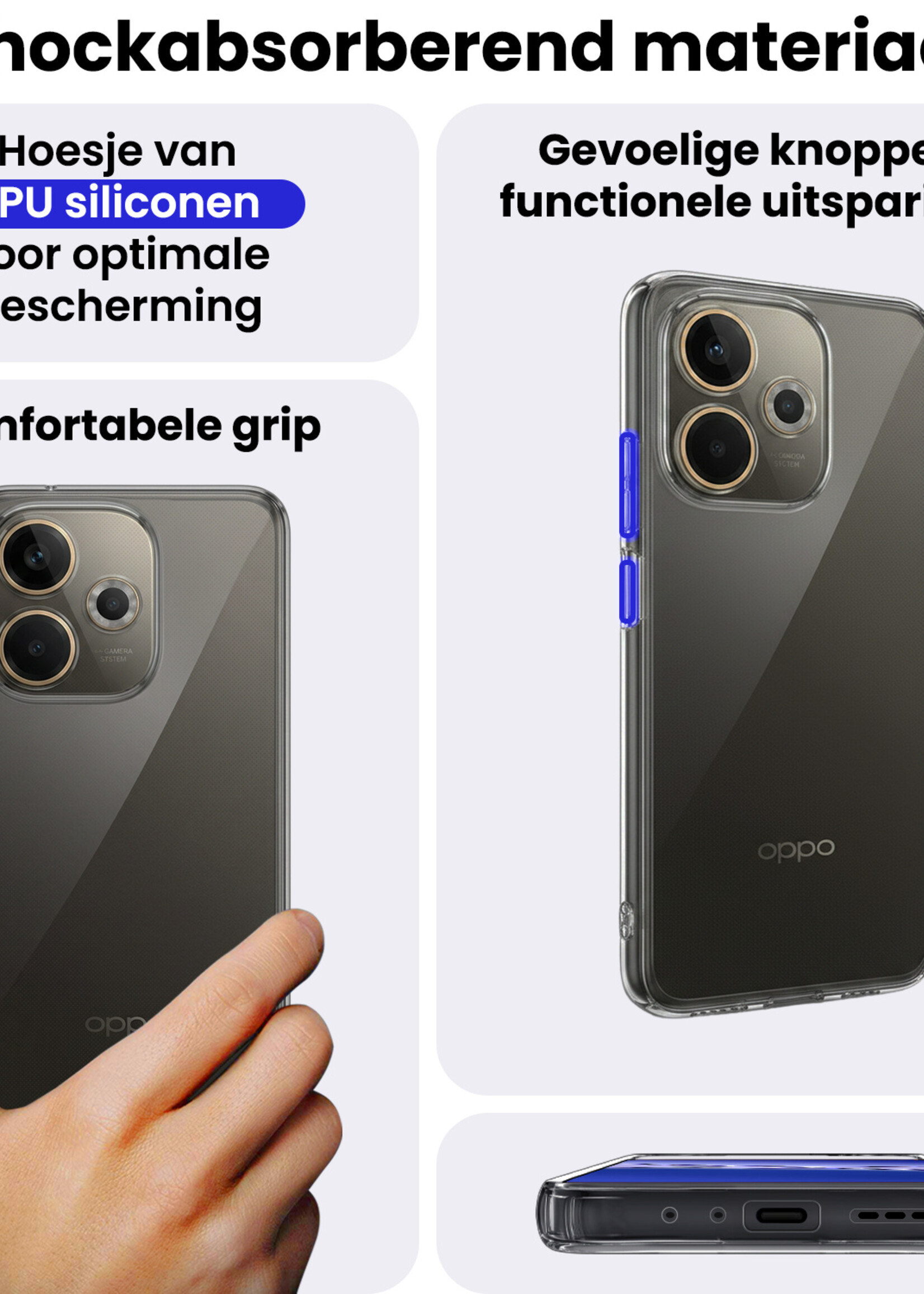 BTH BTH OPPO A5 Pro Hoesje Siliconen - Transparant - 2 PACK