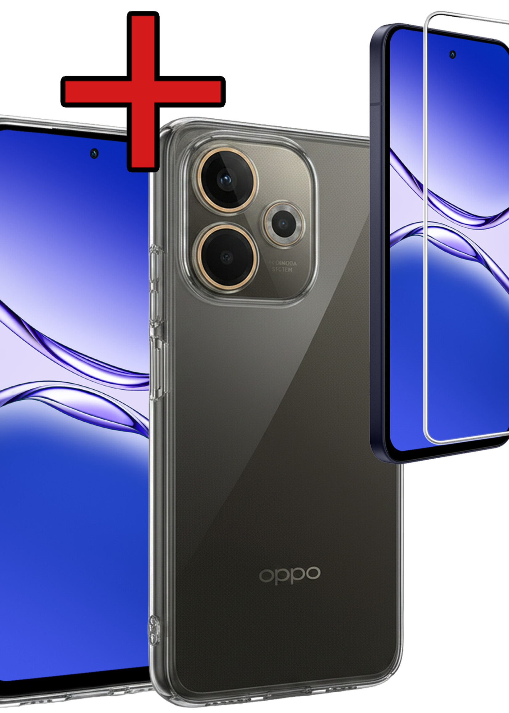 BTH BTH OPPO A5 Pro Hoesje Siliconen Met Screenprotector - Transparant