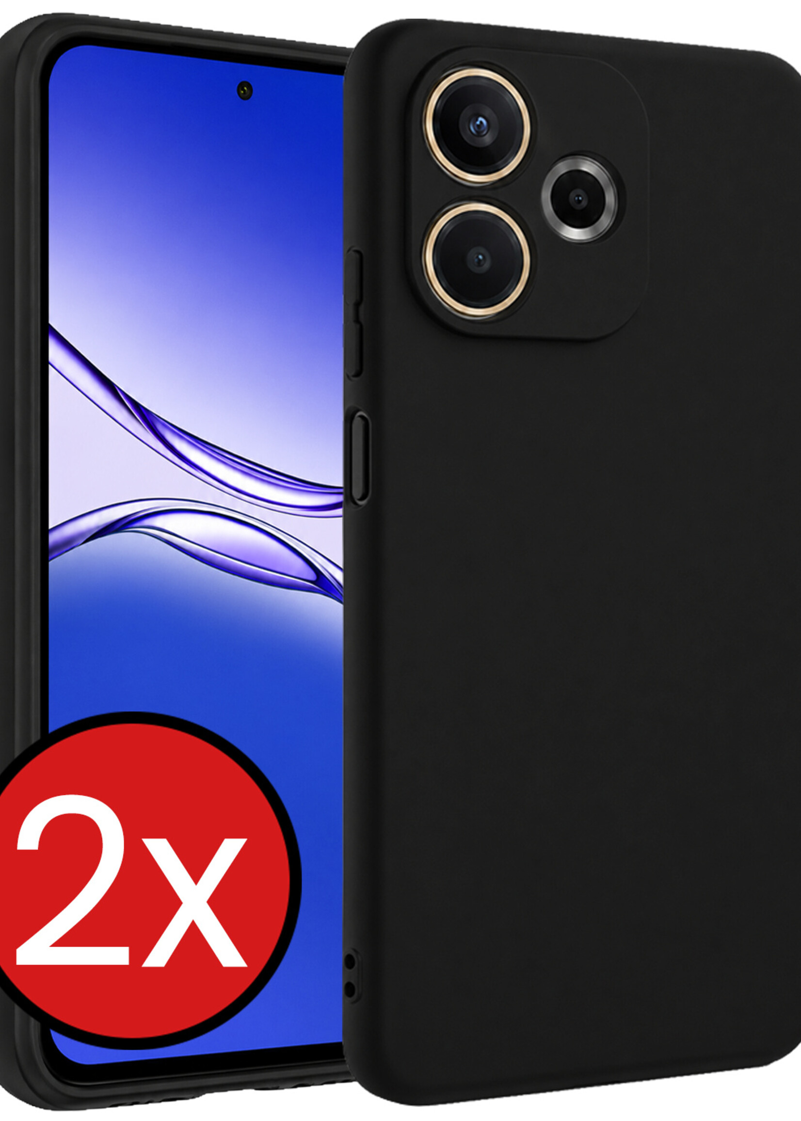 BTH BTH OPPO A5 Pro Hoesje Siliconen - Zwart - 2 PACK