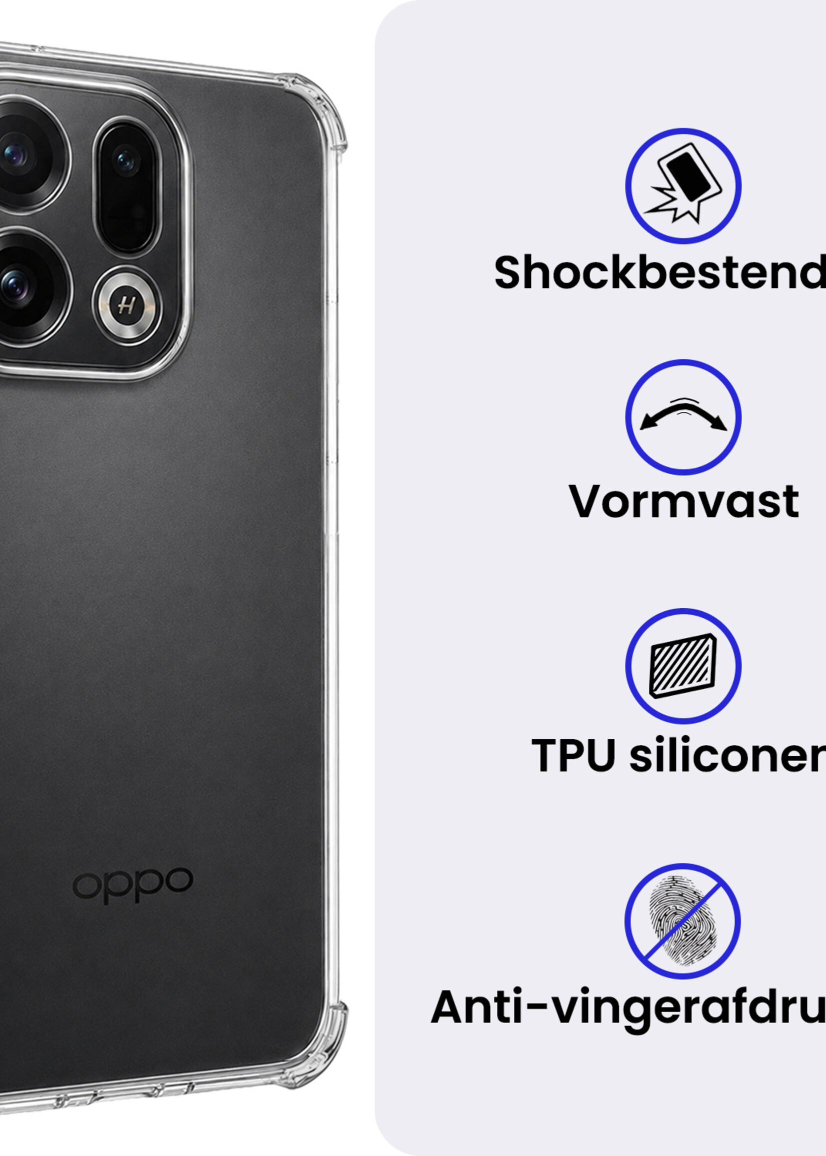 BTH BTH OPPO Find X9 Hoesje Shockproof - Transparant - 2 PACK