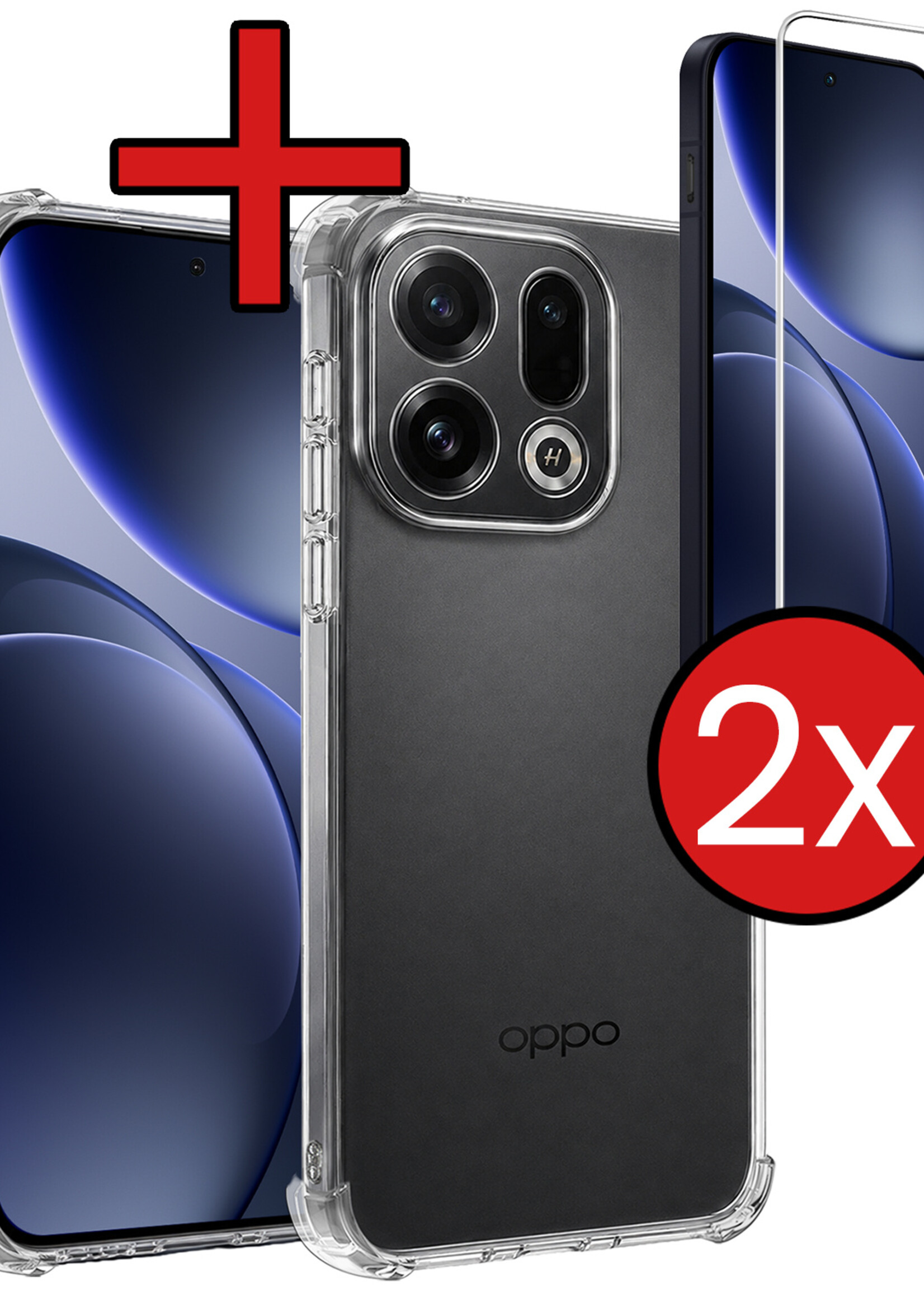 BTH BTH OPPO Find X9 Hoesje Shockproof Met 2x Screenprotector
