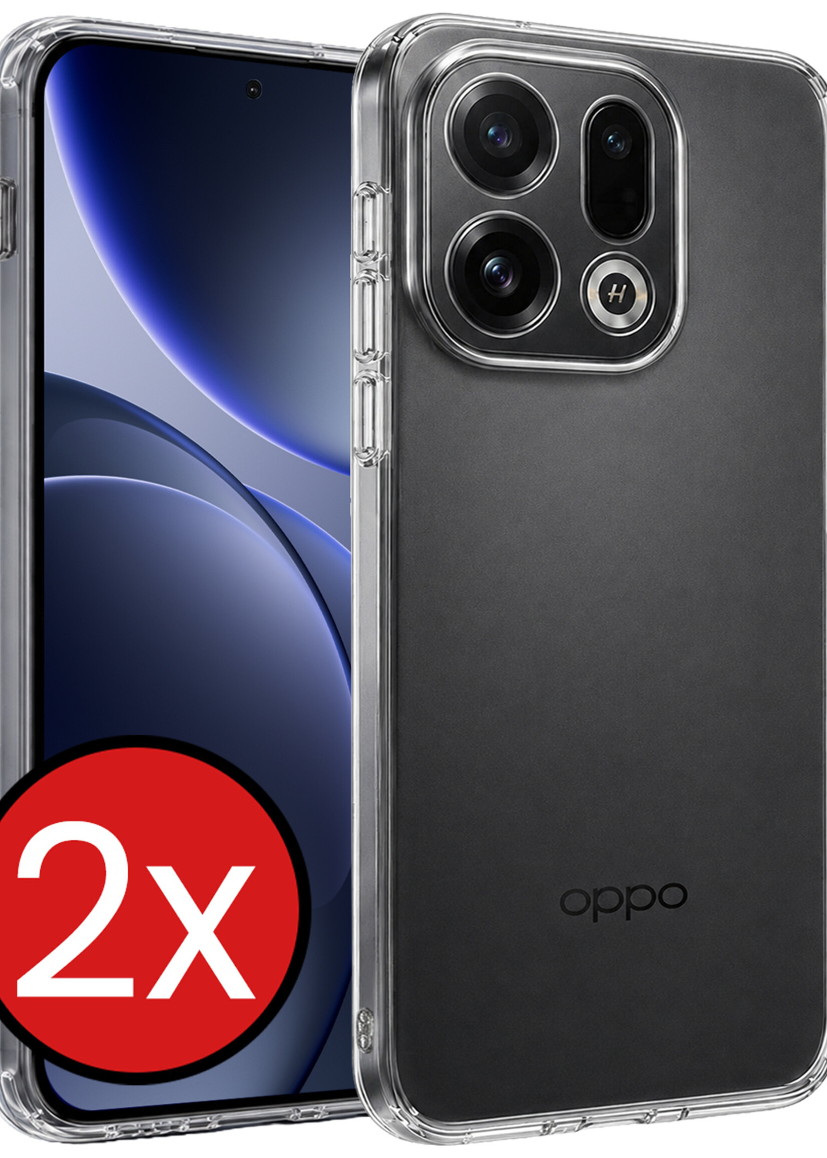 BTH BTH OPPO Find X9 Hoesje Siliconen - Transparant - 2 PACK