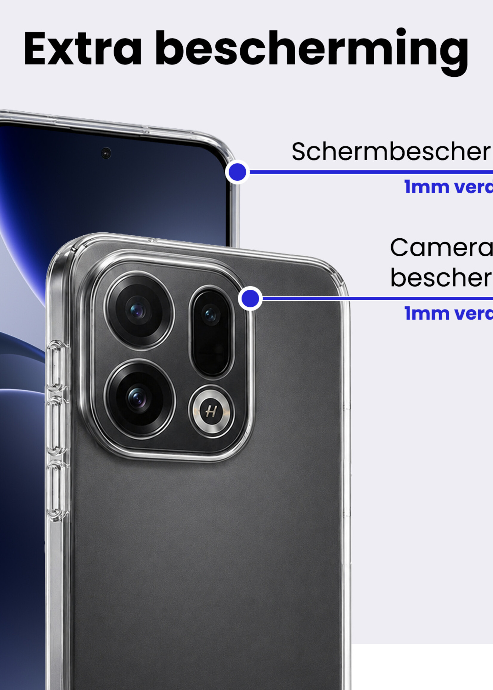 BTH BTH OPPO Find X9 Hoesje Siliconen - Transparant - 2 PACK
