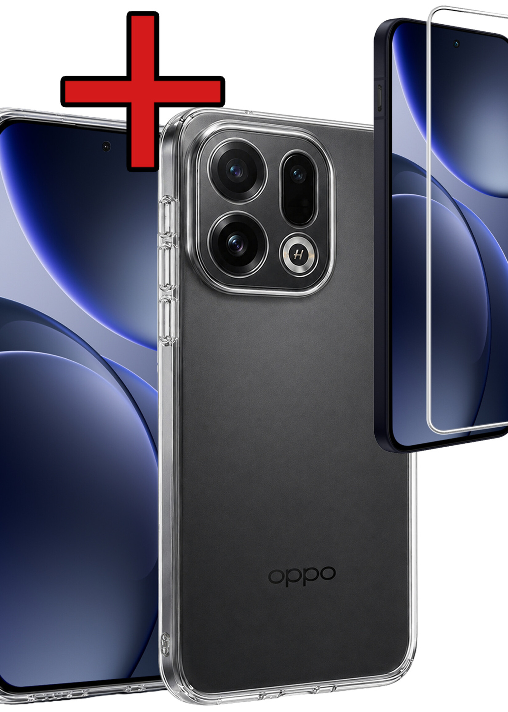 BTH BTH OPPO Find X9 Hoesje Siliconen Met Screenprotector - Transparant