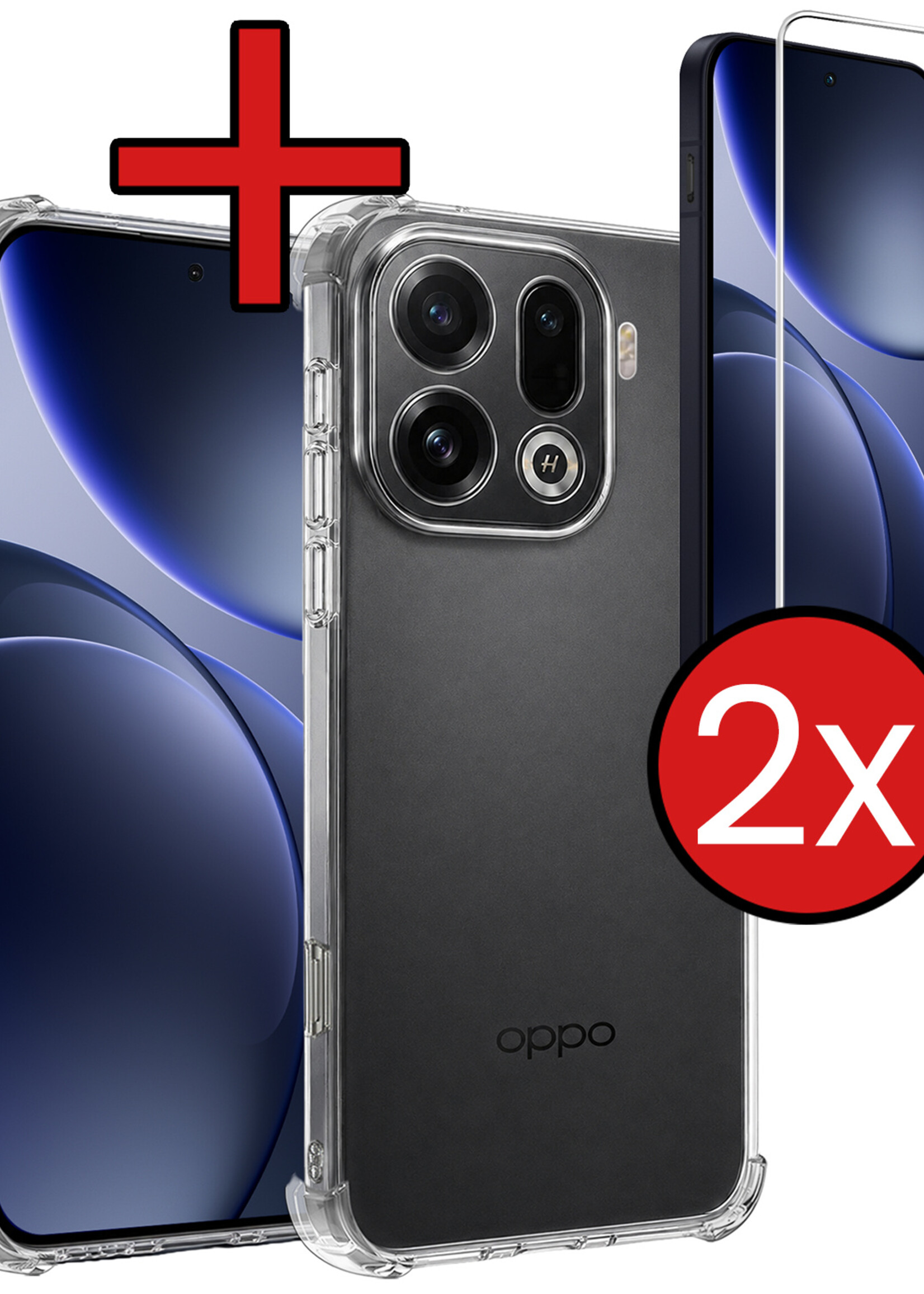 BTH BTH OPPO Find X9 Pro Hoesje Shockproof Met 2x Screenprotector
