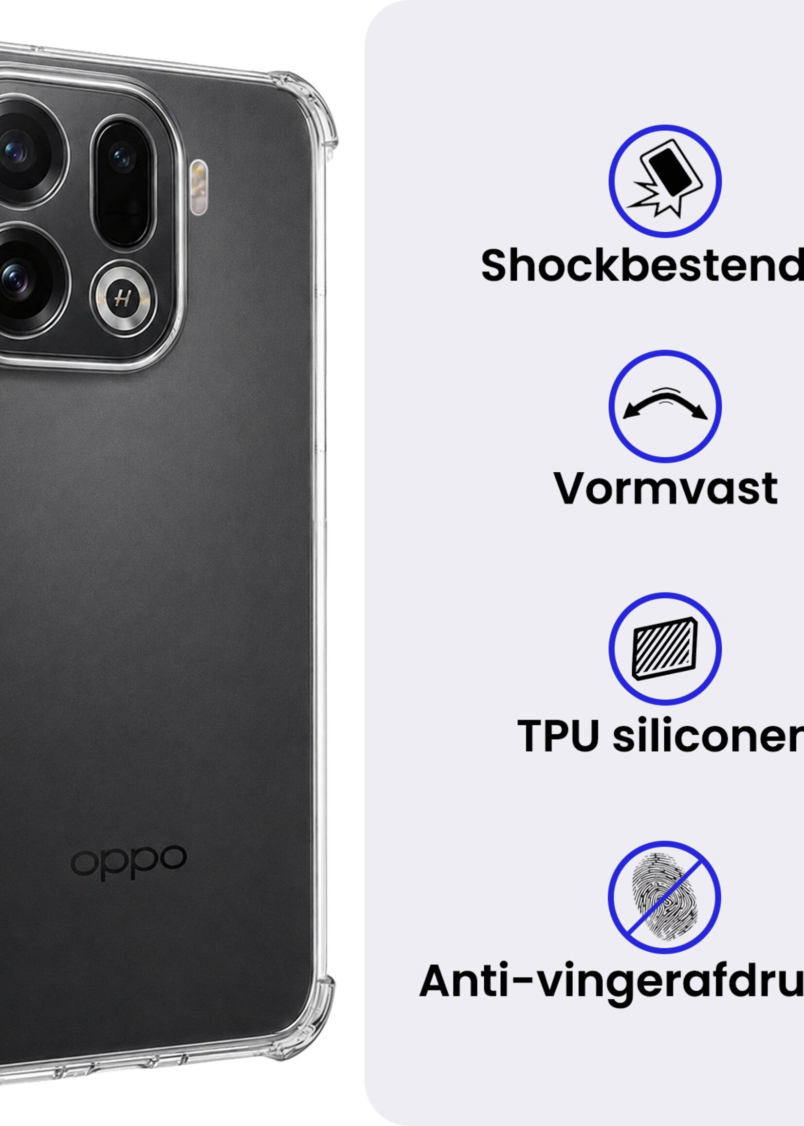 BTH BTH OPPO Find X9 Pro Hoesje Shockproof Met 2x Screenprotector