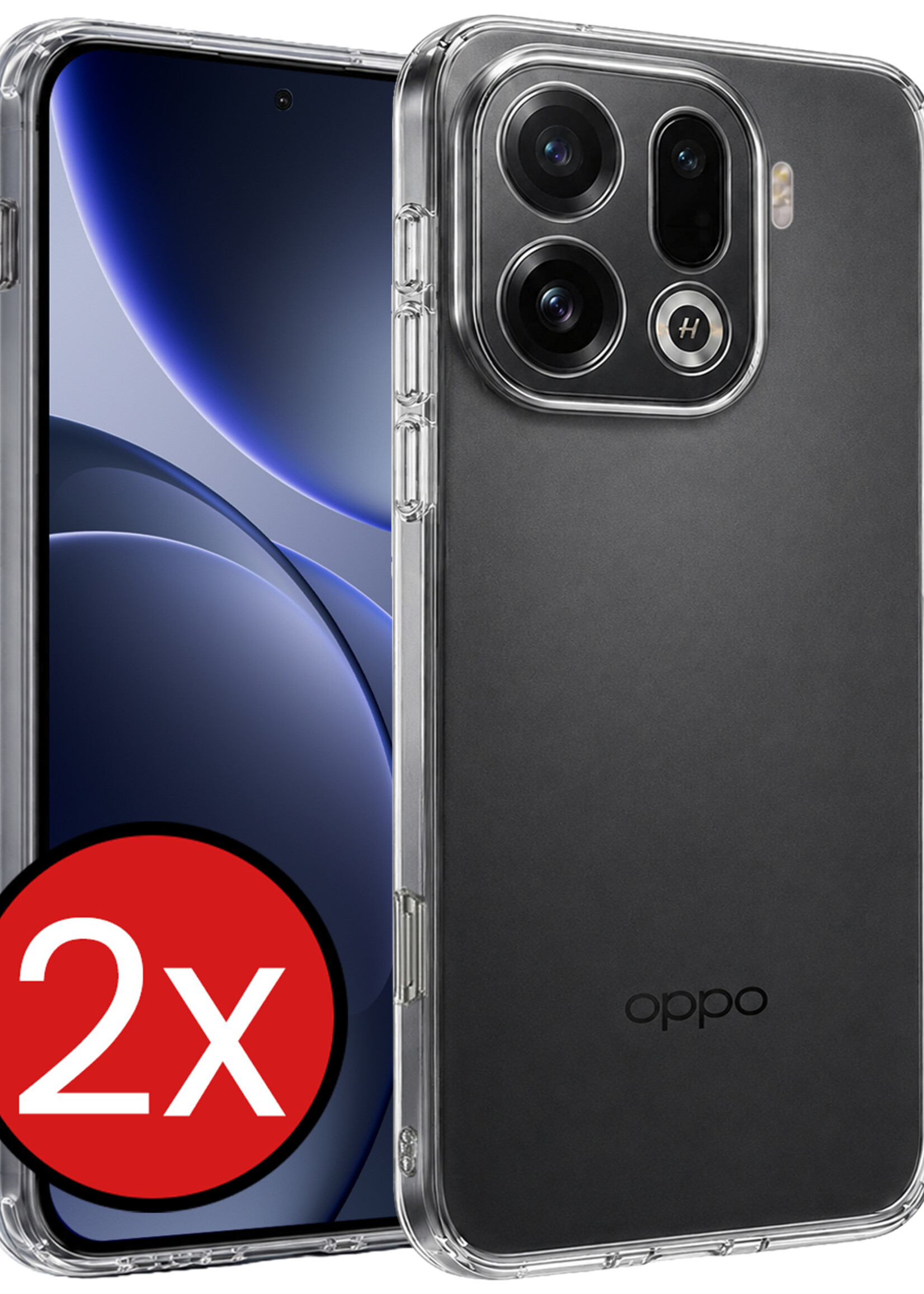 BTH BTH OPPO Find X9 Pro Hoesje Siliconen - Transparant - 2 PACK