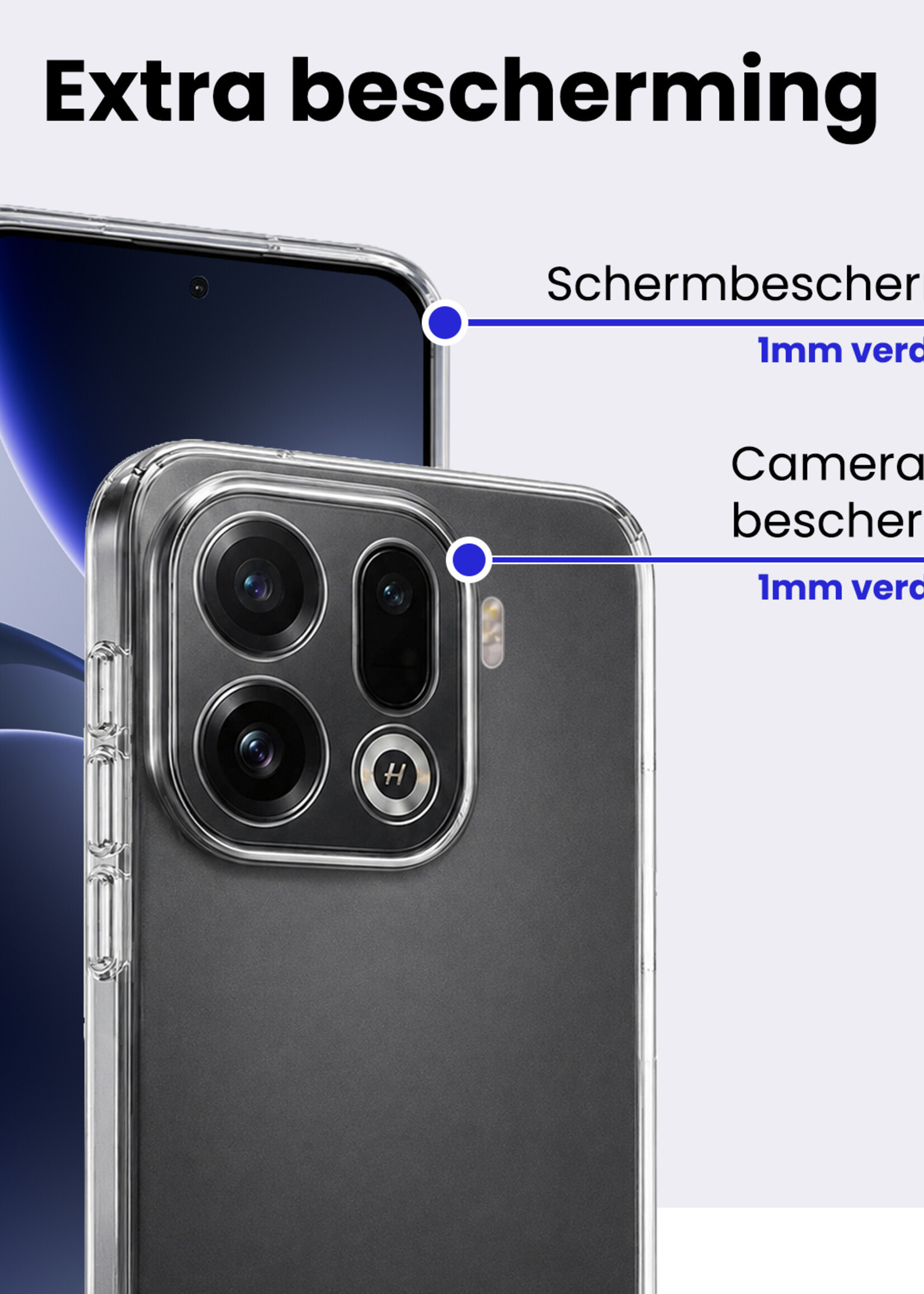 BTH BTH OPPO Find X9 Pro Hoesje Siliconen - Transparant - 2 PACK