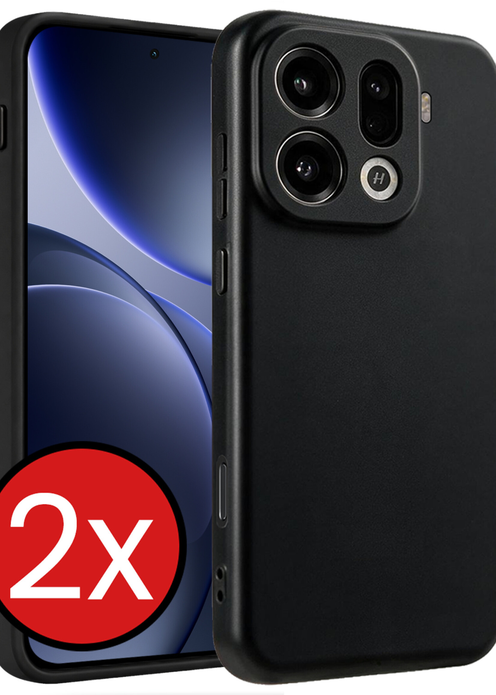 BTH BTH OPPO Find X9 Pro Hoesje Siliconen - Zwart - 2 PACK