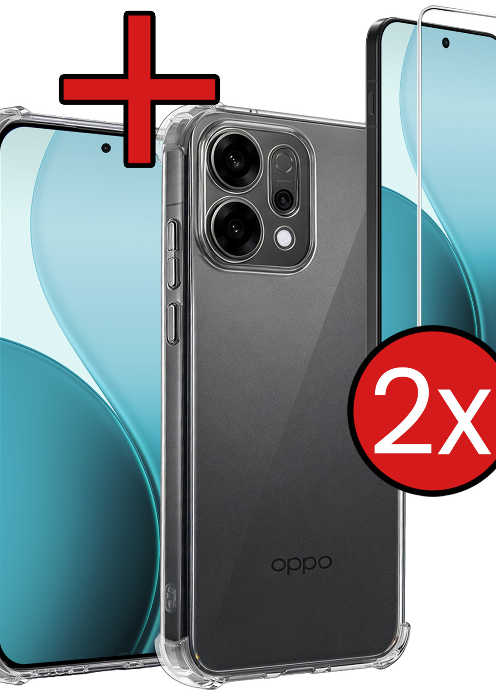 BTH BTH OPPO Reno14 Hoesje Shockproof Met 2x Screenprotector