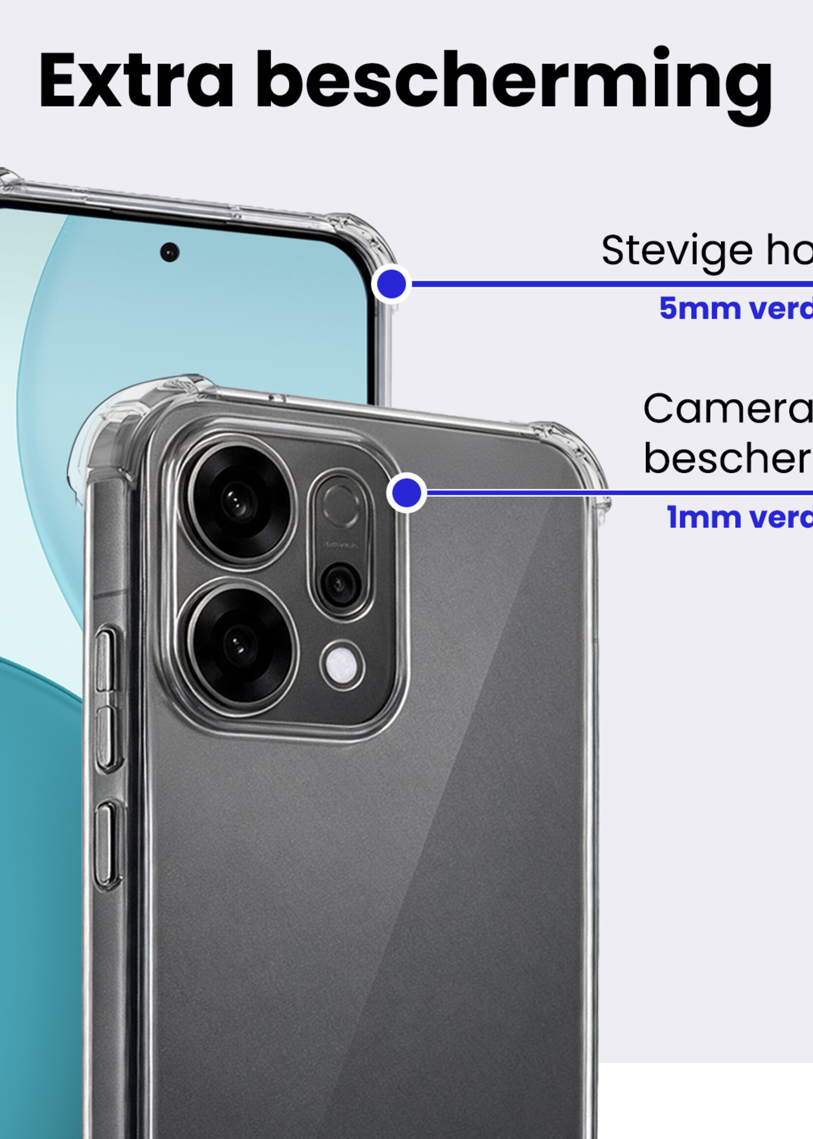 BTH BTH OPPO Reno14 Hoesje Shockproof Met 2x Screenprotector