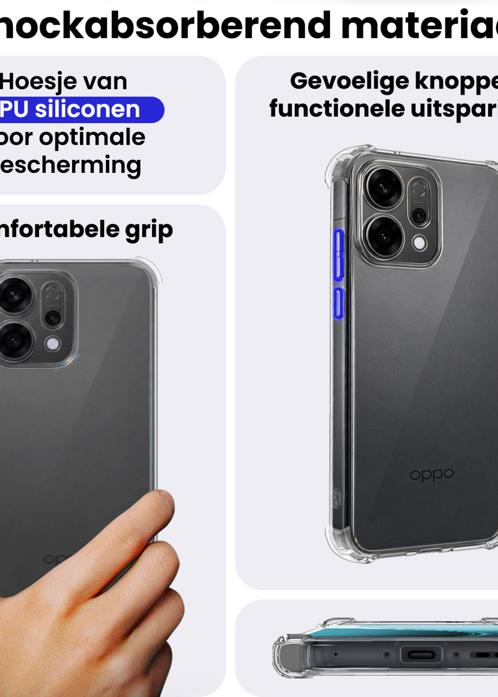 BTH BTH OPPO Reno14 Hoesje Shockproof Met 2x Screenprotector