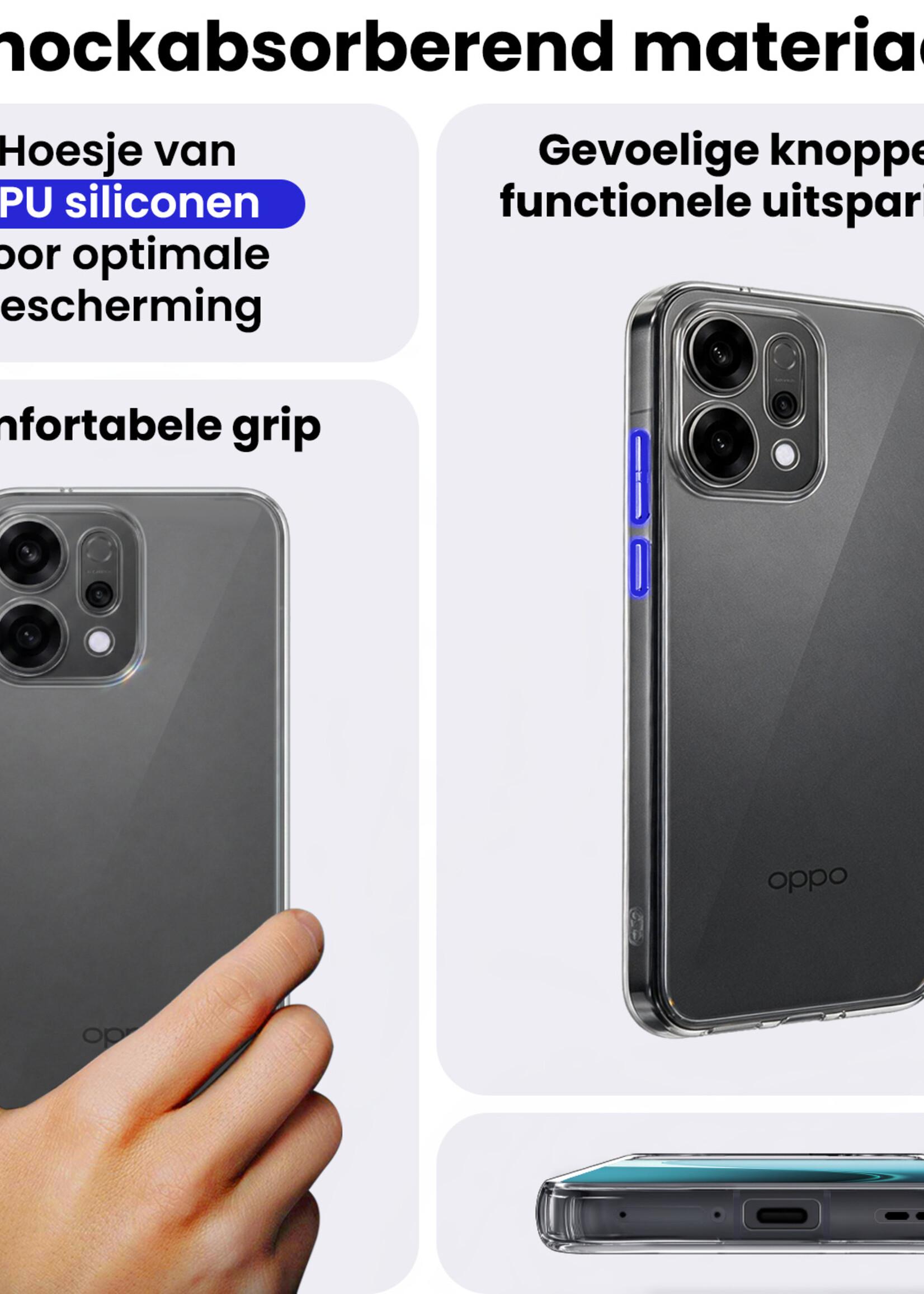 BTH BTH OPPO Reno14 Hoesje Siliconen - Transparant