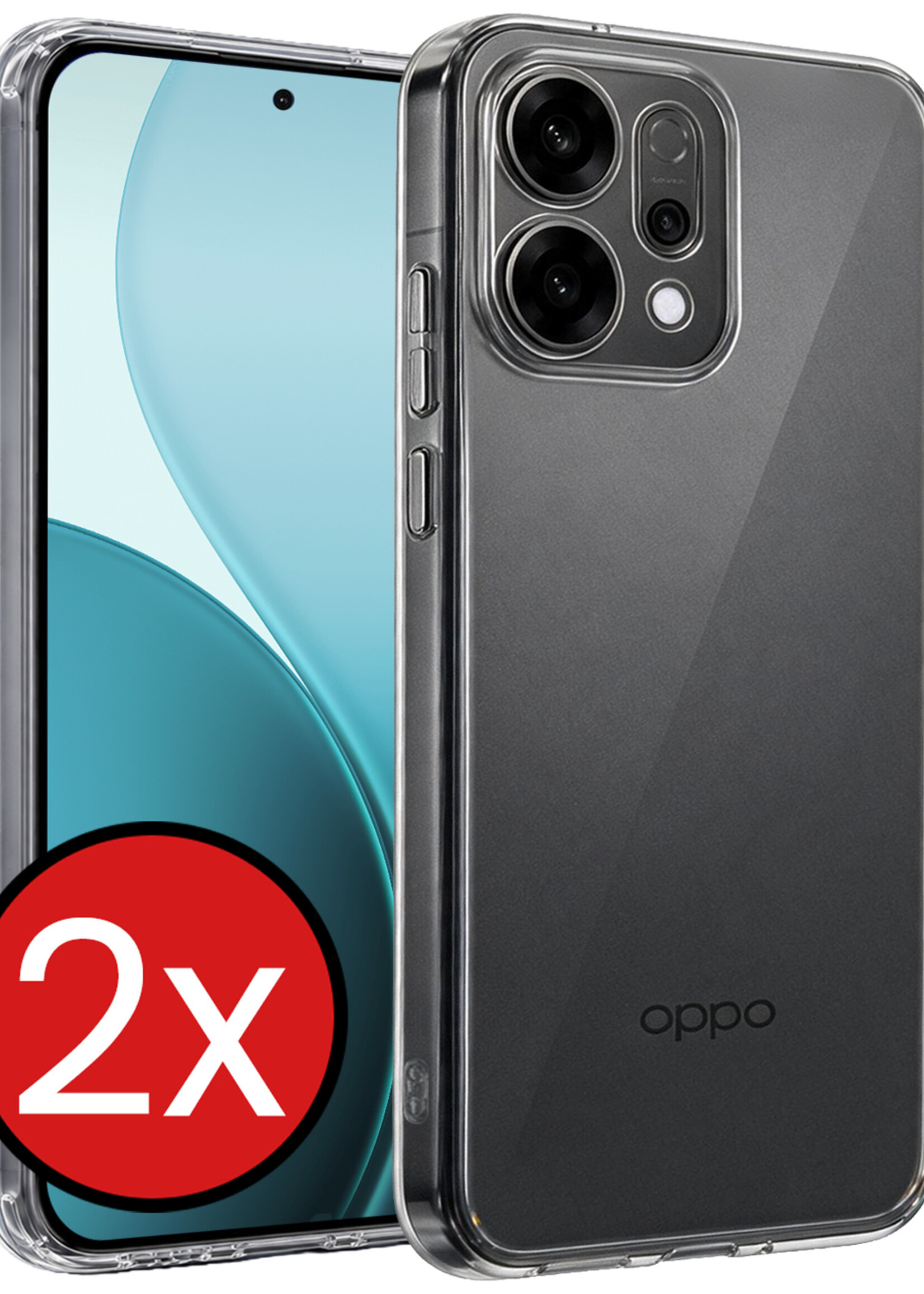BTH BTH OPPO Reno14 Hoesje Siliconen - Transparant - 2 PACK