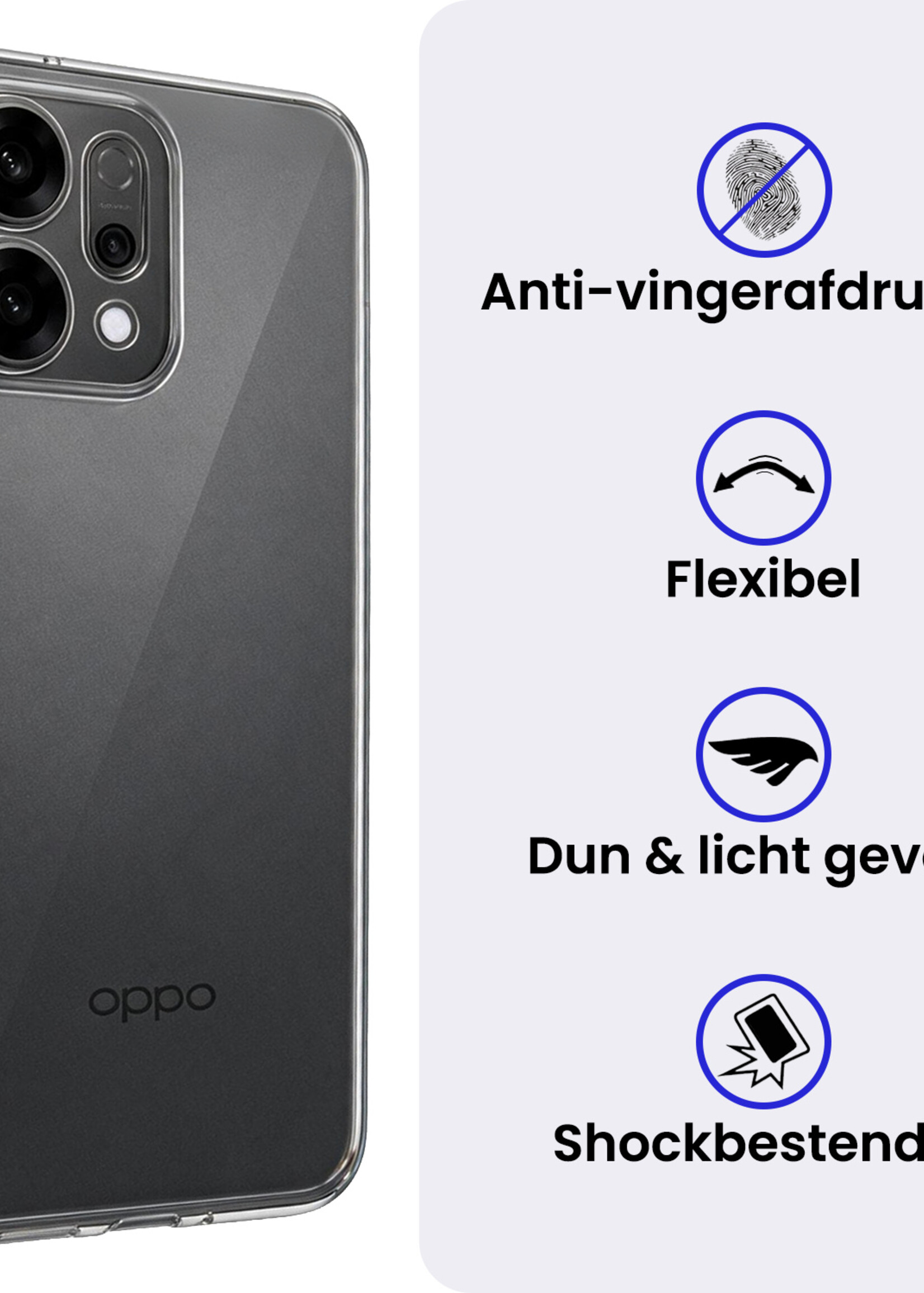 BTH BTH OPPO Reno14 Hoesje Siliconen - Transparant - 2 PACK