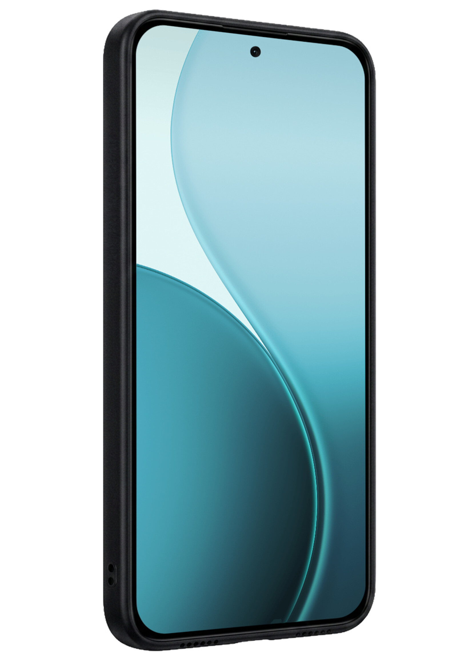 BTH BTH OPPO Reno14 Hoesje Siliconen Met 2x Screenprotector - Zwart