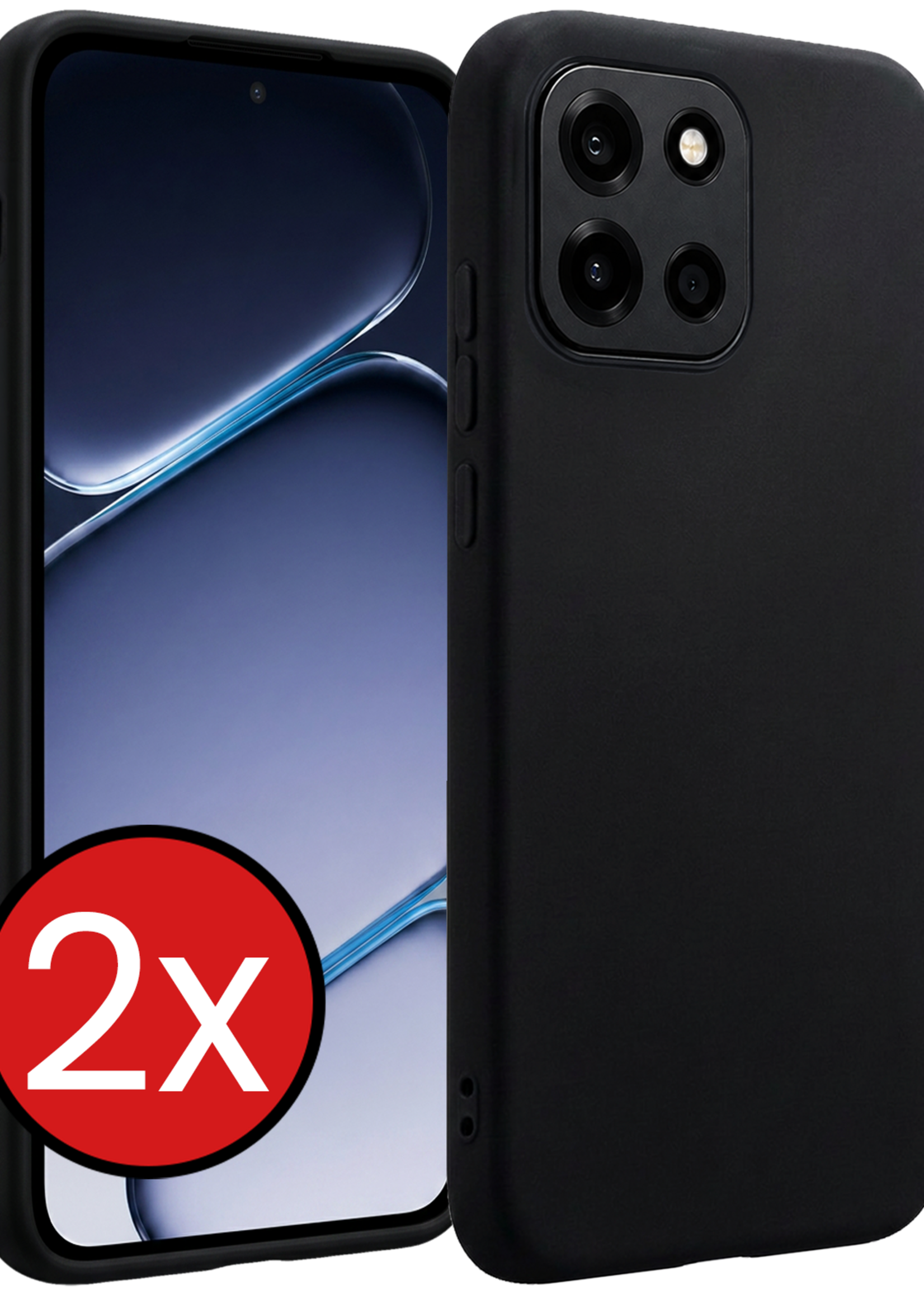 BTH BTH OnePlus Nord 6 Hoesje Siliconen - Zwart - 2 PACK