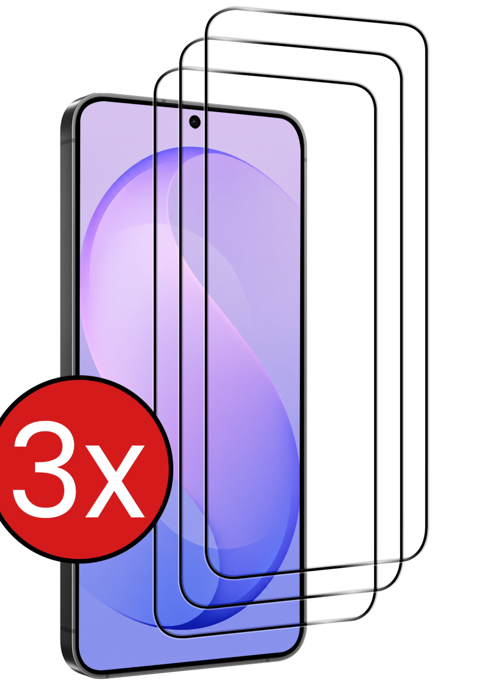 BTH BTH Samsung Galaxy S26 FE Screenprotector Glas Full Cover - 3 PACK