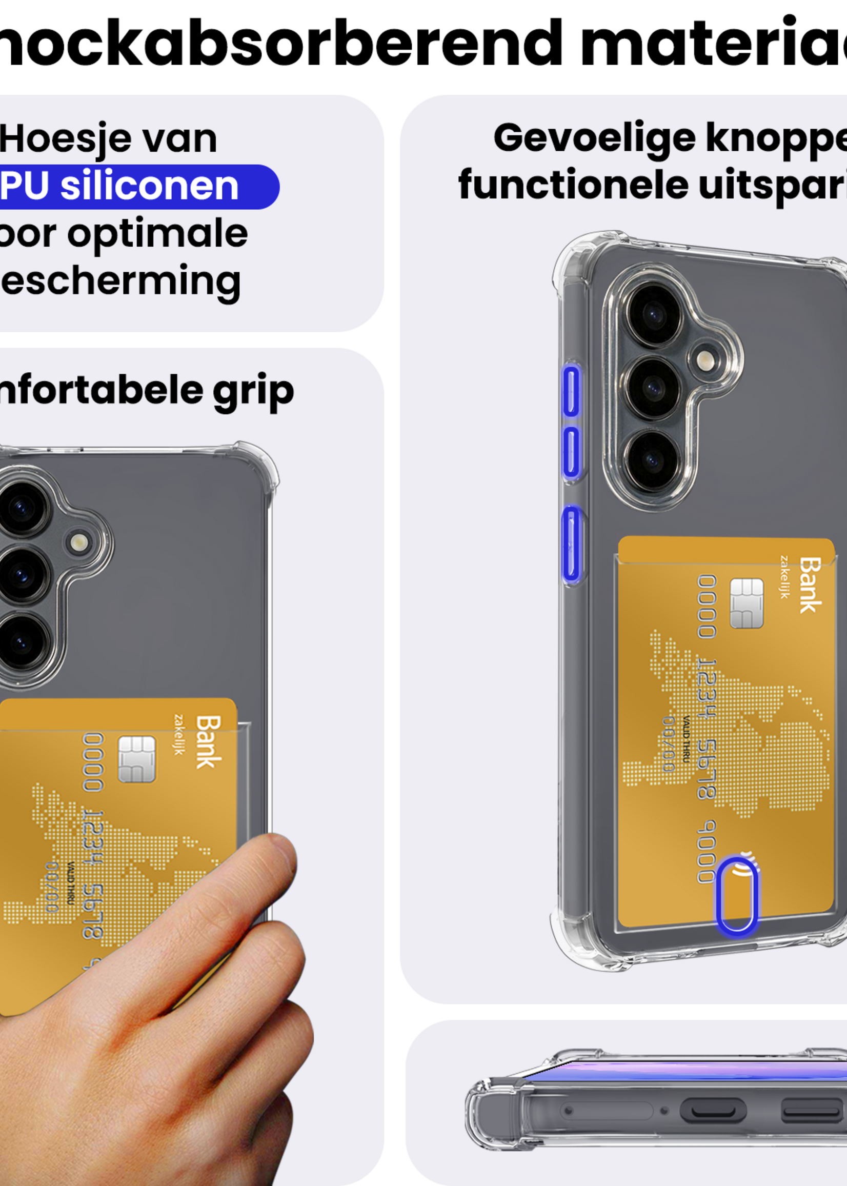 BTH BTH Samsung Galaxy S26 FE Hoesje Pashouder Met 2x Screenprotector