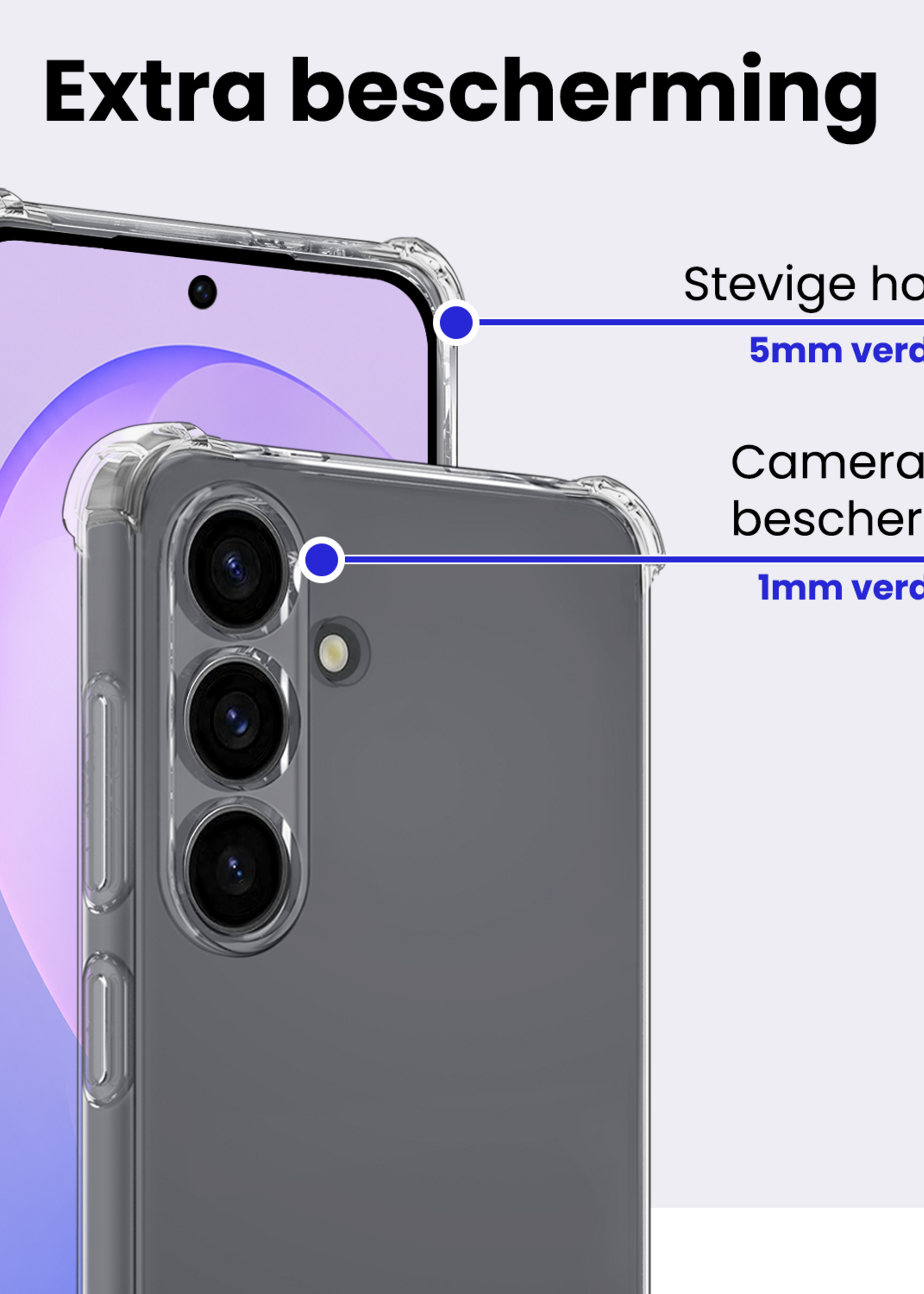 BTH BTH Samsung Galaxy S26 FE Hoesje Shockproof Met 2x Screenprotector