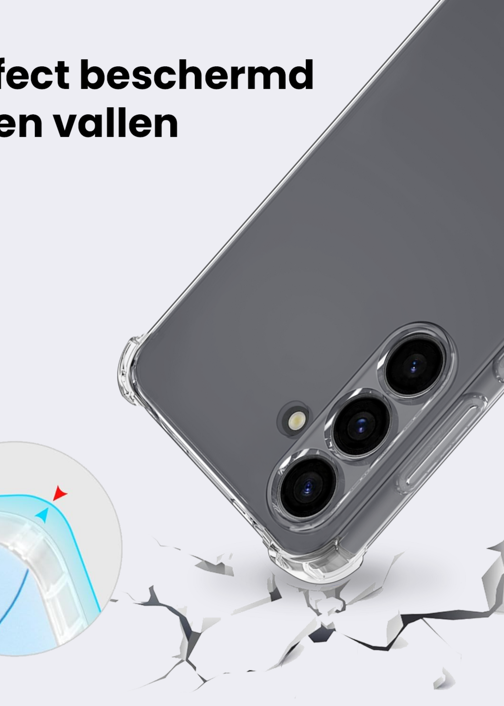 BTH BTH Samsung Galaxy S26 FE Hoesje Shockproof Met 2x Screenprotector