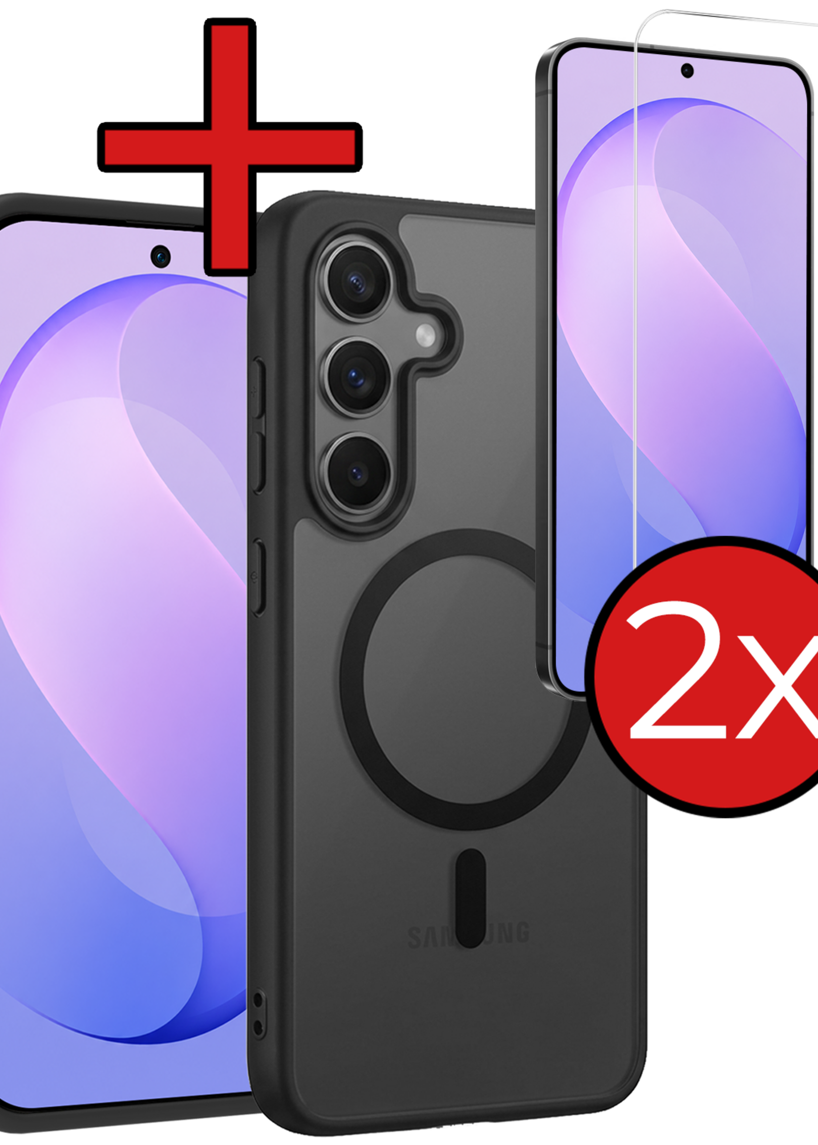 BTH BTH Samsung Galaxy S26 FE Magsafe Hoesje Zwart Met 2x Screenprotector