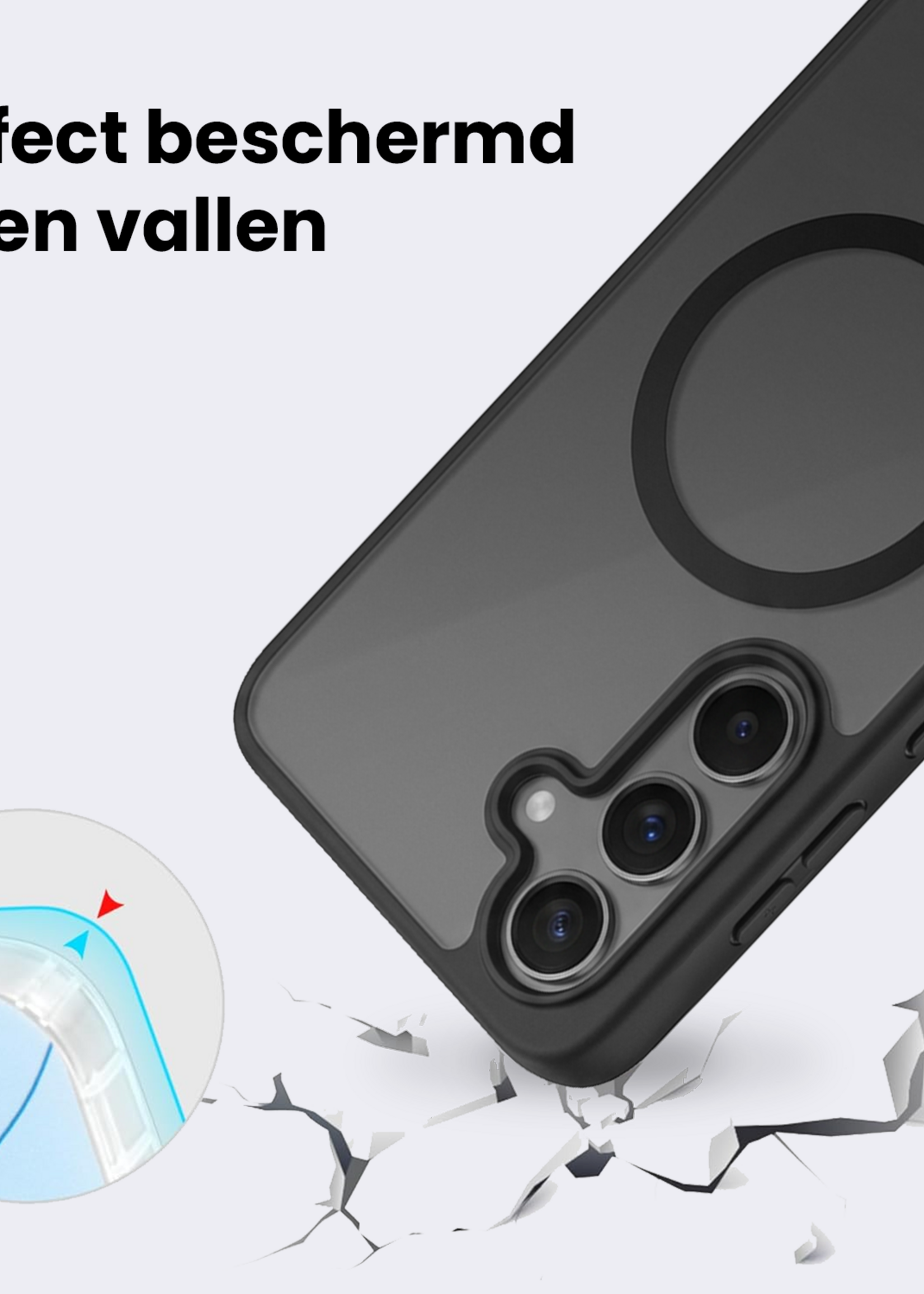 BTH BTH Samsung Galaxy S26 FE Magsafe Hoesje Zwart Met 2x Screenprotector