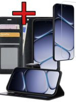 BTH BTH OnePlus Nord CE6 Hoesje Bookcase Met Screenprotector - Zwart