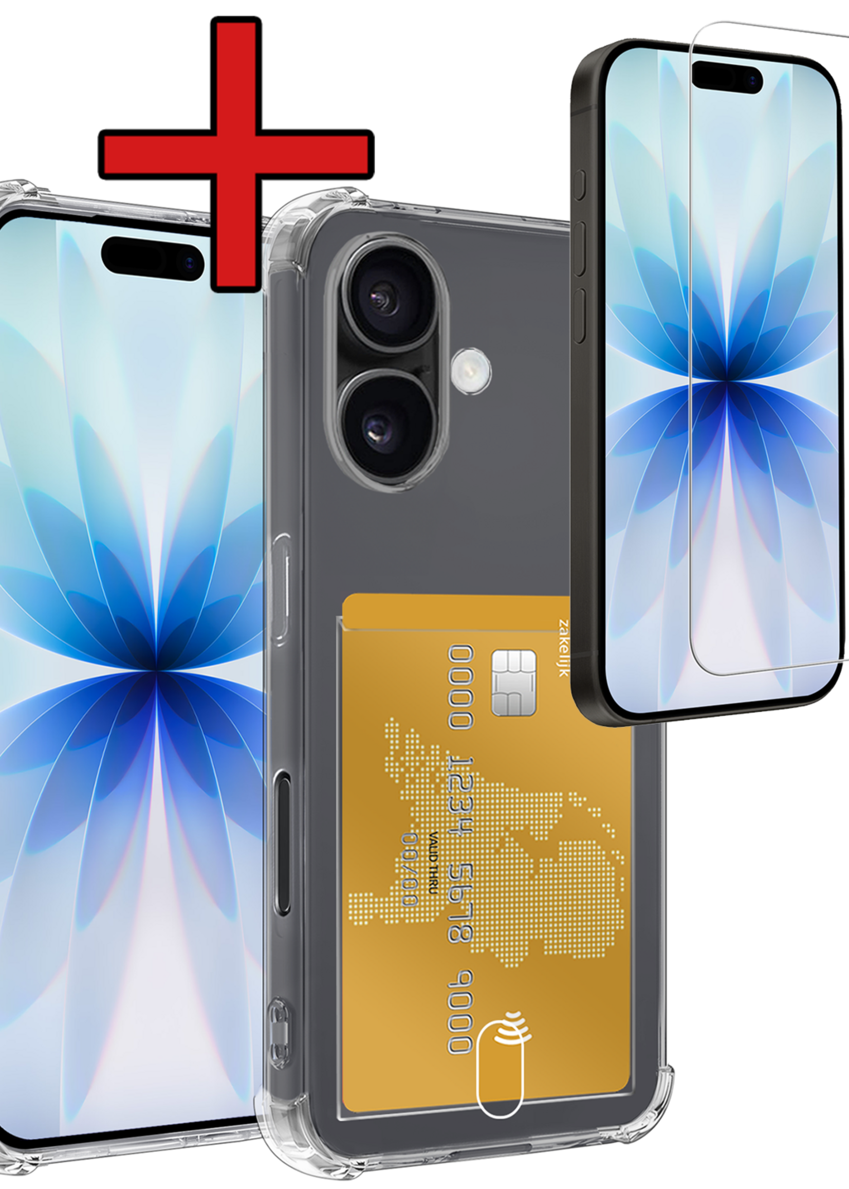 BTH BTH iPhone 17 Hoesje Pashouder Met Screenprotector
