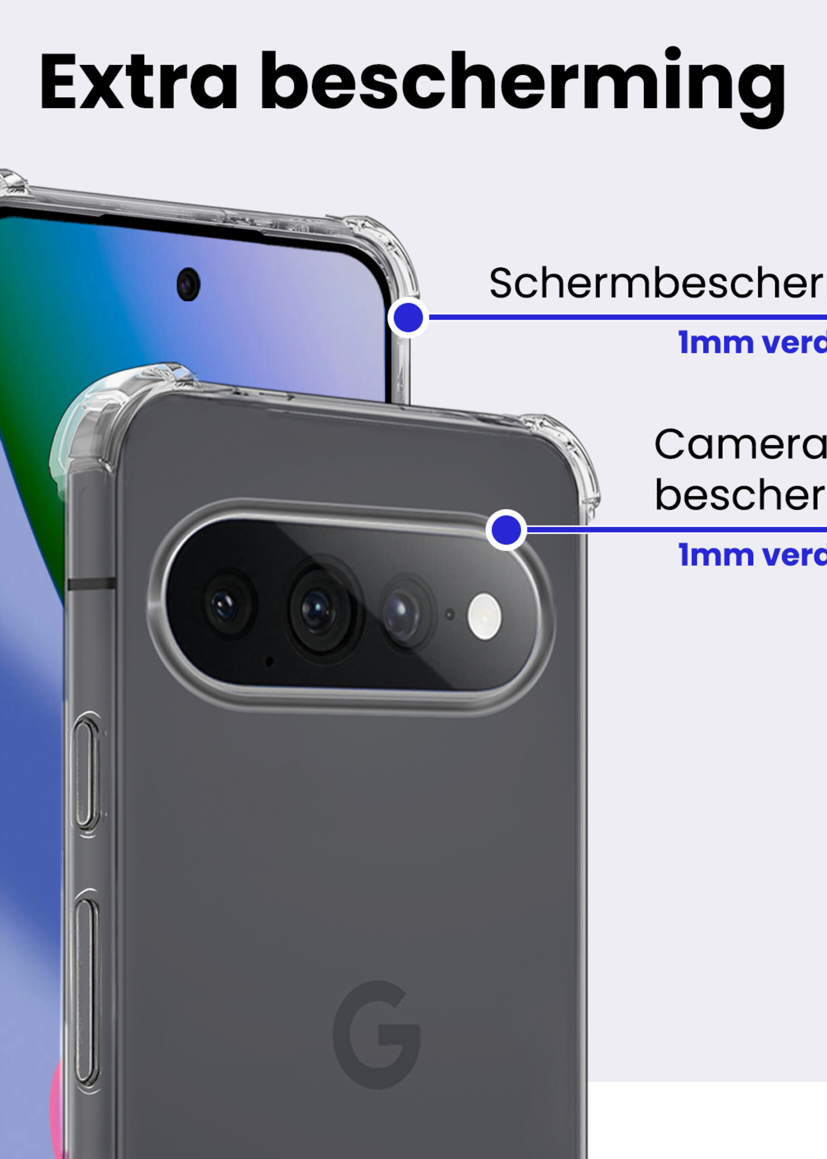 BTH BTH Google Pixel 11 Pro XL Hoesje Shockproof Met Screenprotector