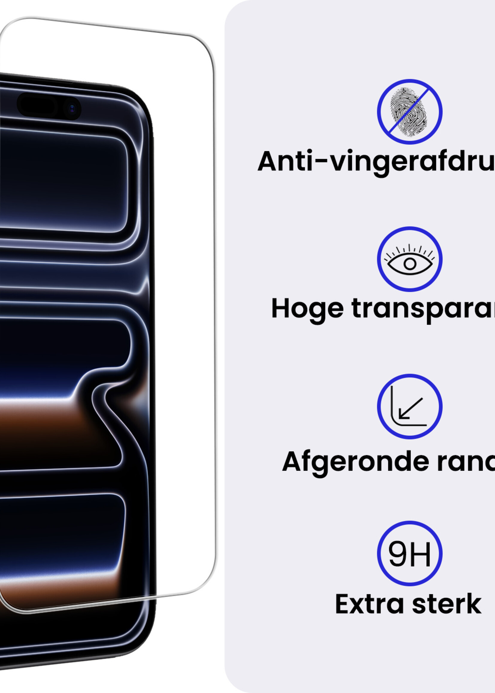 BTH BTH iPhone 18 Pro Max Screenprotector Glas Met Dichte Notch - 3 PACK